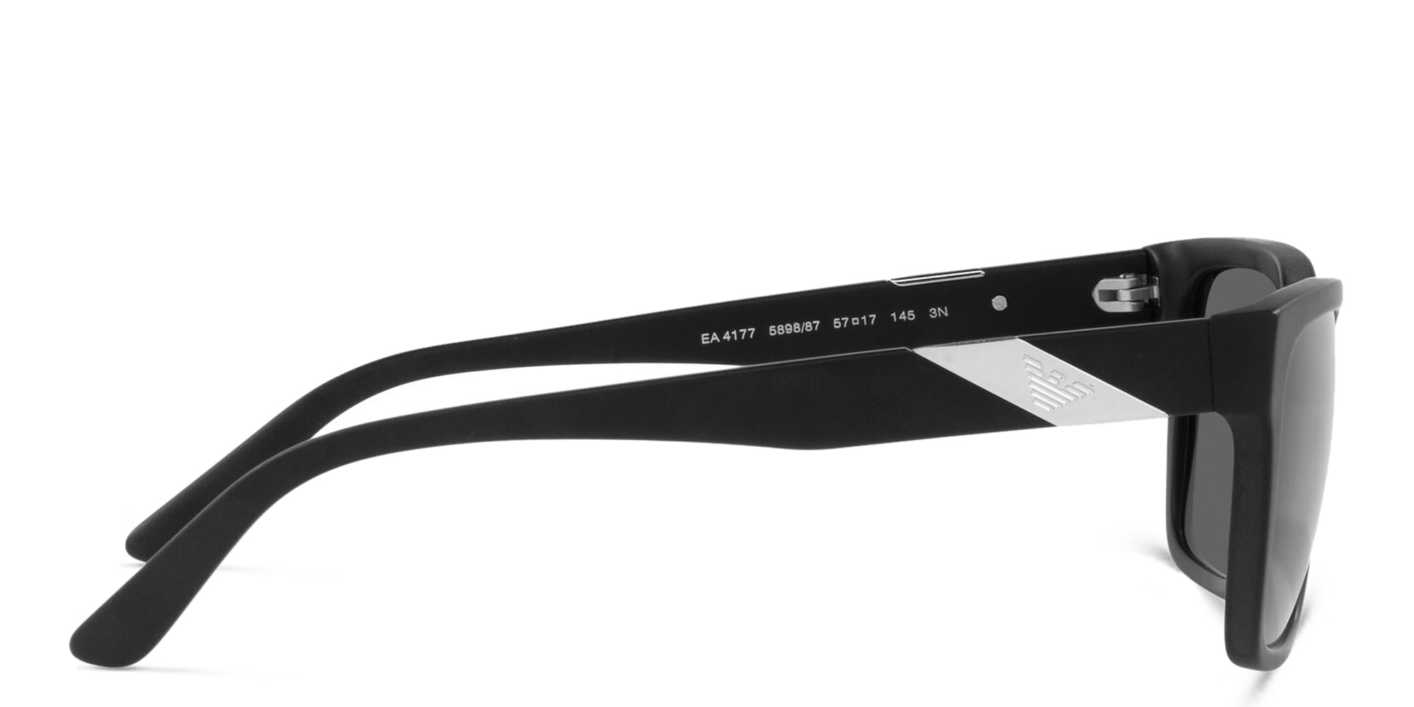 Emporio Armani Rectangle Sunglasses in Matte Black – Product Photo 3