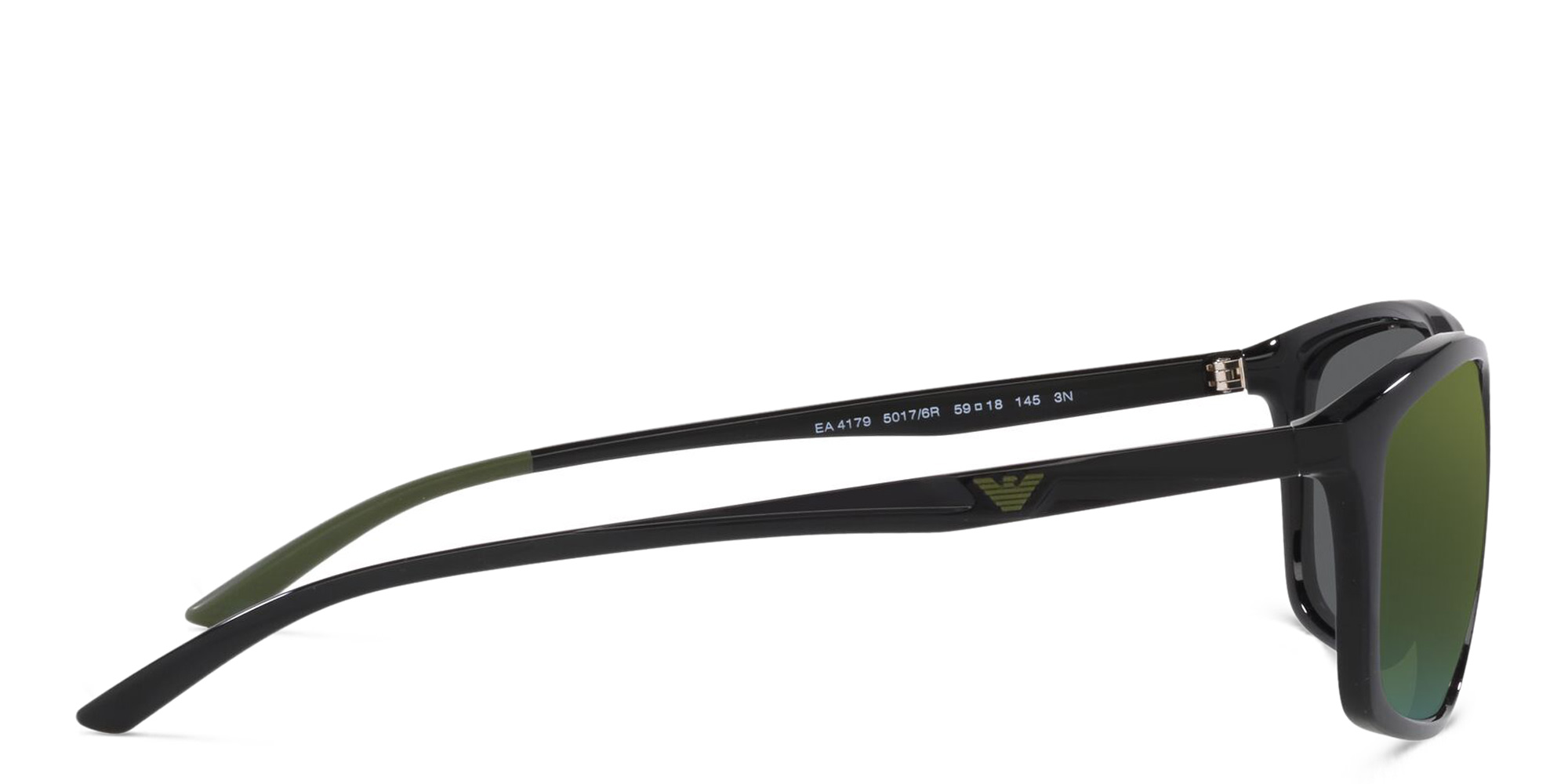 Emporio Armani Rectangle Sunglasses in Shiny Black – Product Photo 3