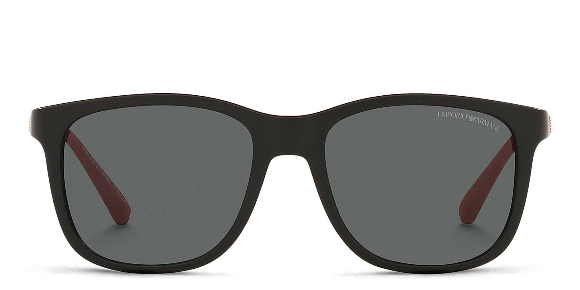 Emporio Armani Kids Square Sunglasses in Matte Black – Product Photo 1