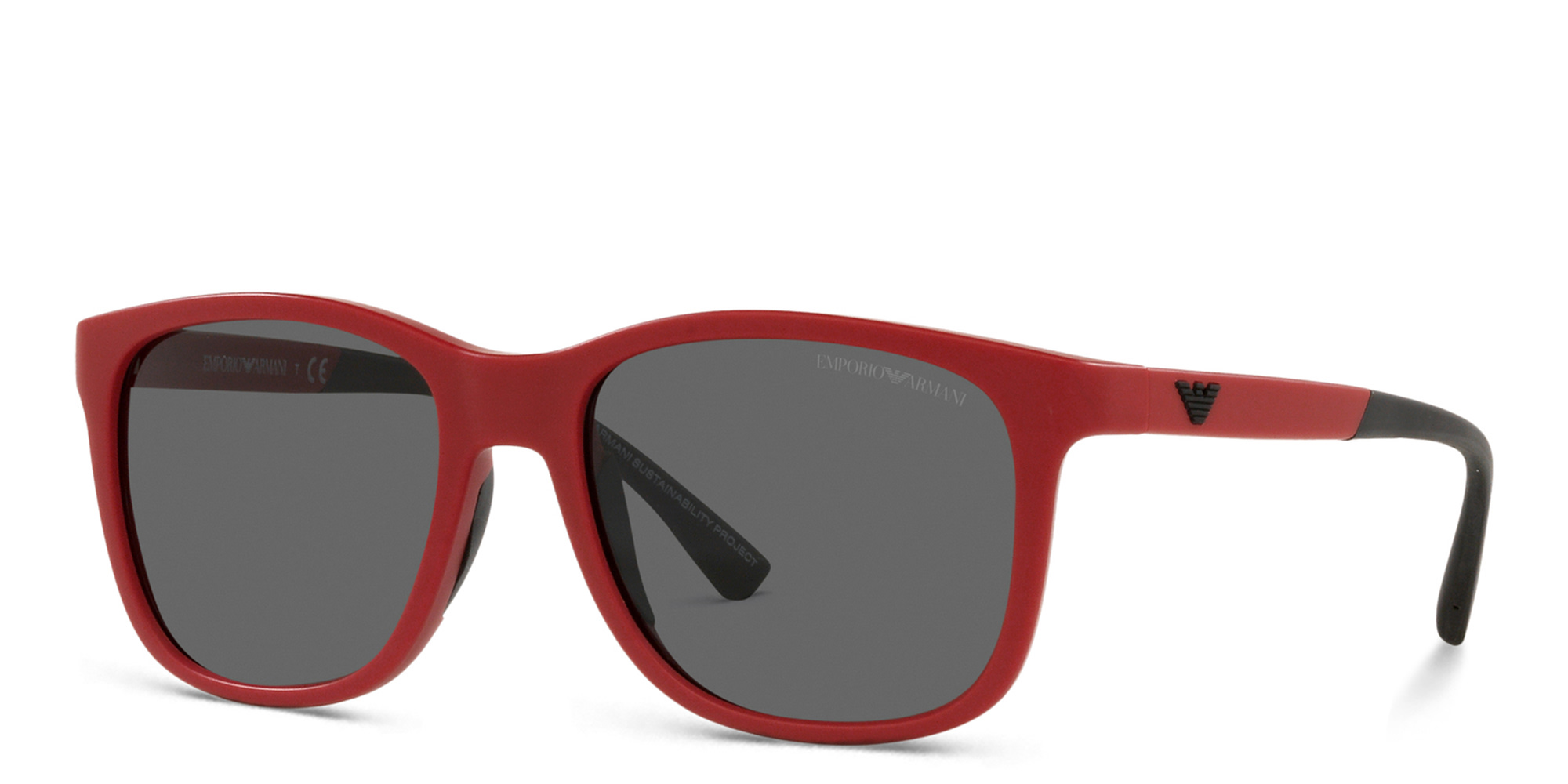 Shop Emporio Armani Kids Square Sunglasses in Matte Red online.