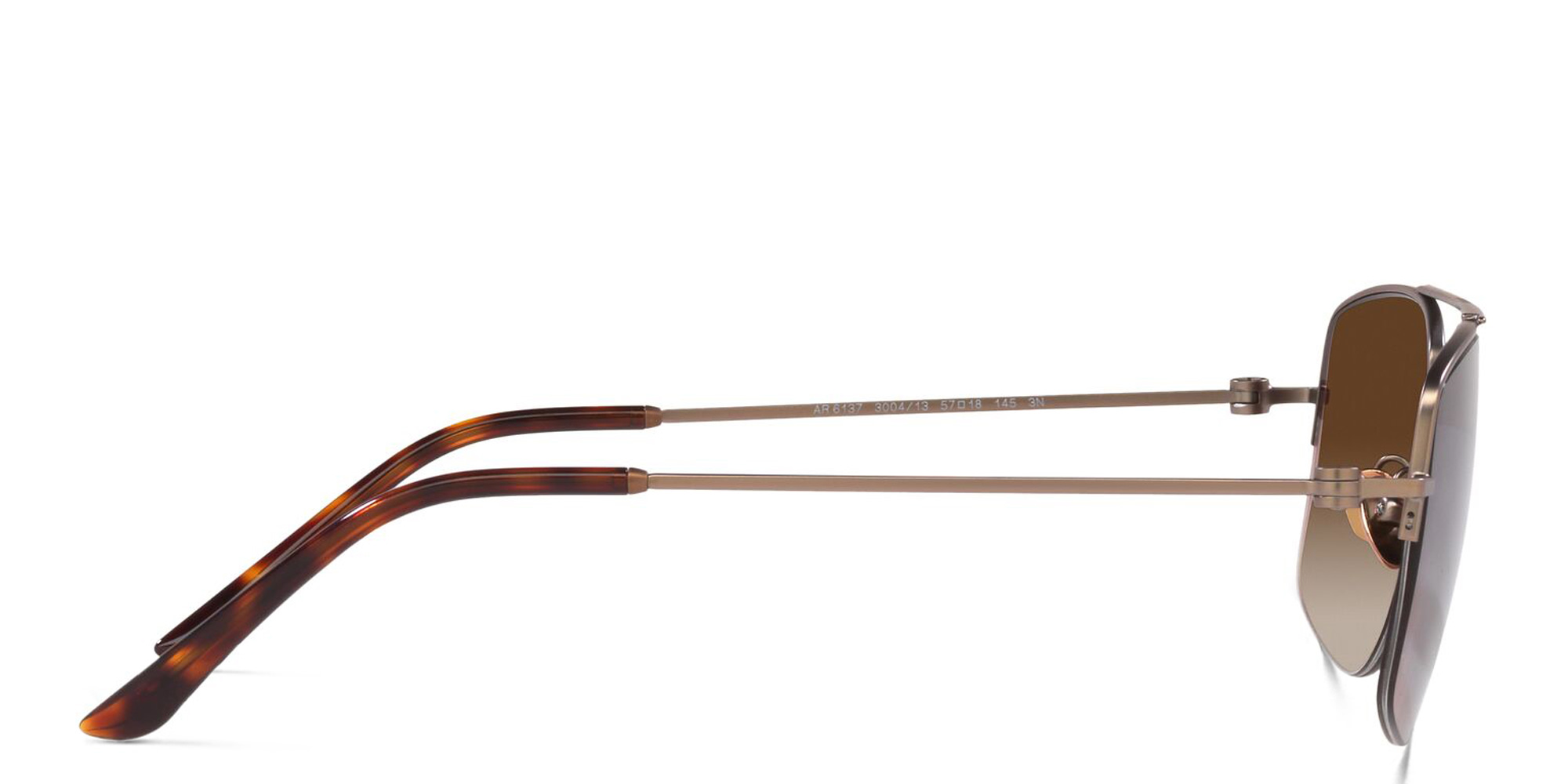 نظارة شمسية مستطيلة بنصف إطار من جورجو أرماني بلون برونزي مطفي - صورة المنتج 3