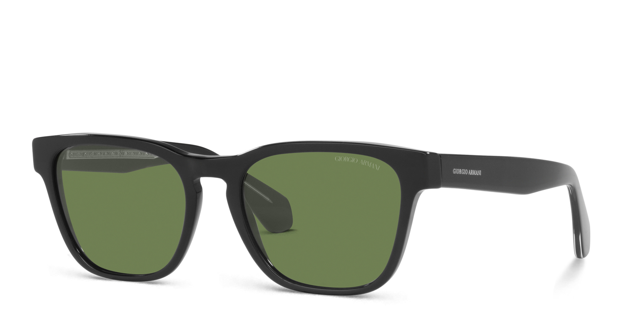 Shop GIORGIO ARMANI Square Sunglasses in Black online.