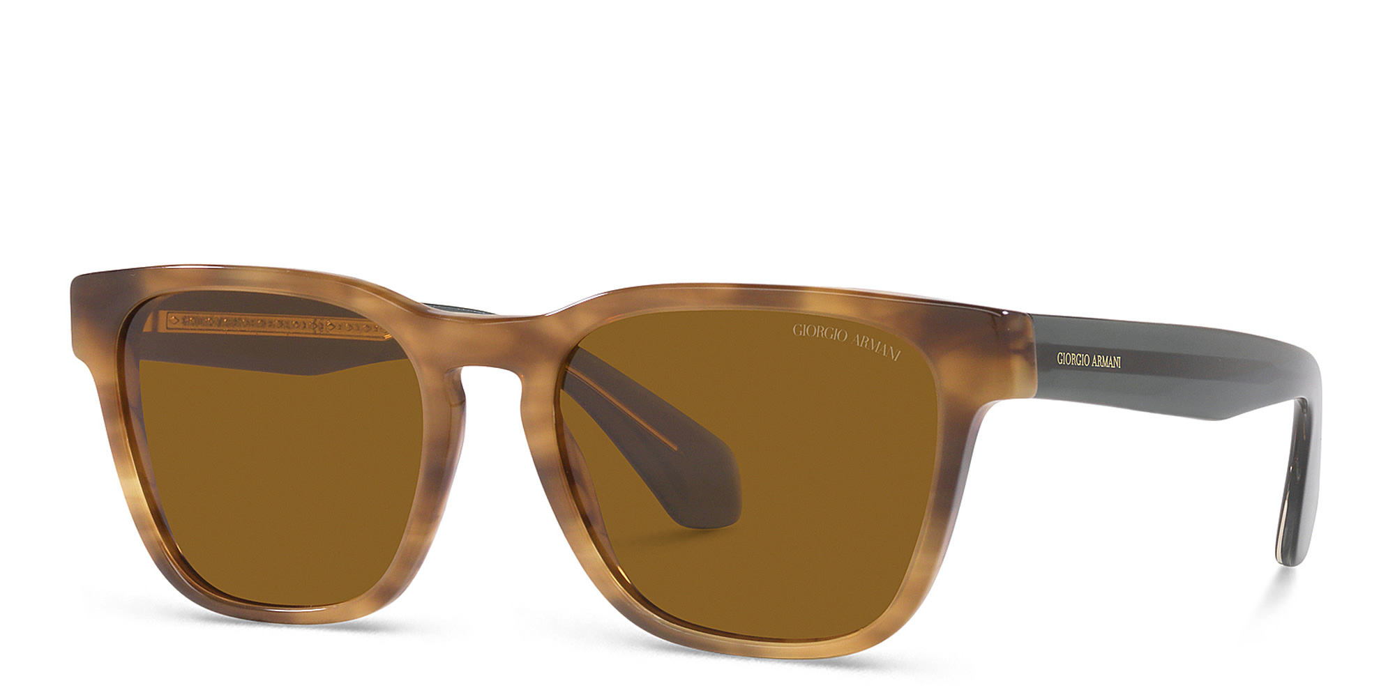 Shop GIORGIO ARMANI Square Sunglasses in Brown online.