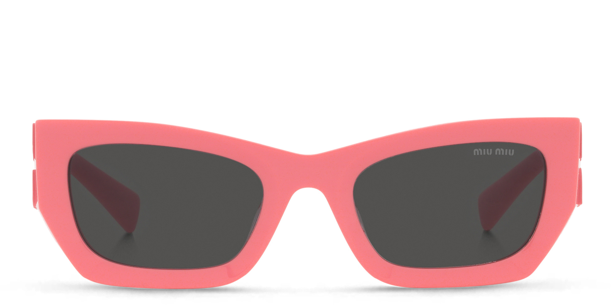 Shop MIU MIU Rectangle Sunglasses in Pink online.