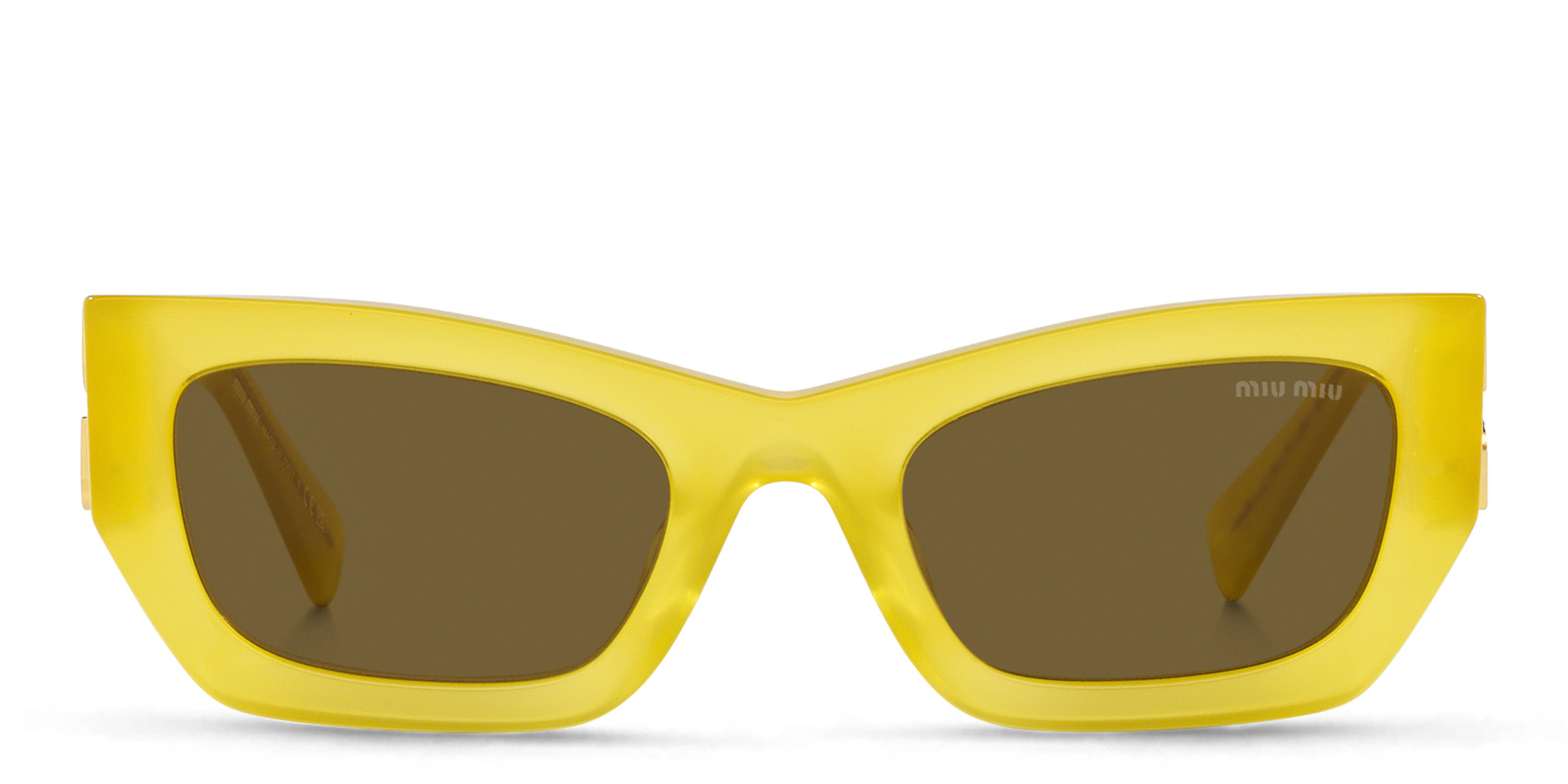 MIU MIU Rectangle Sunglasses in Yellow – Product Photo 1