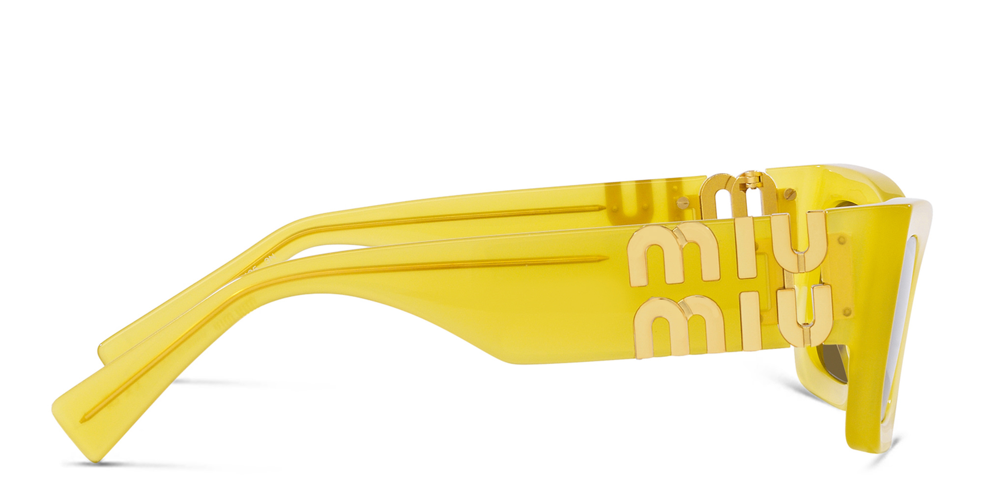 MIU MIU Rectangle Sunglasses in Yellow – Product Photo 3