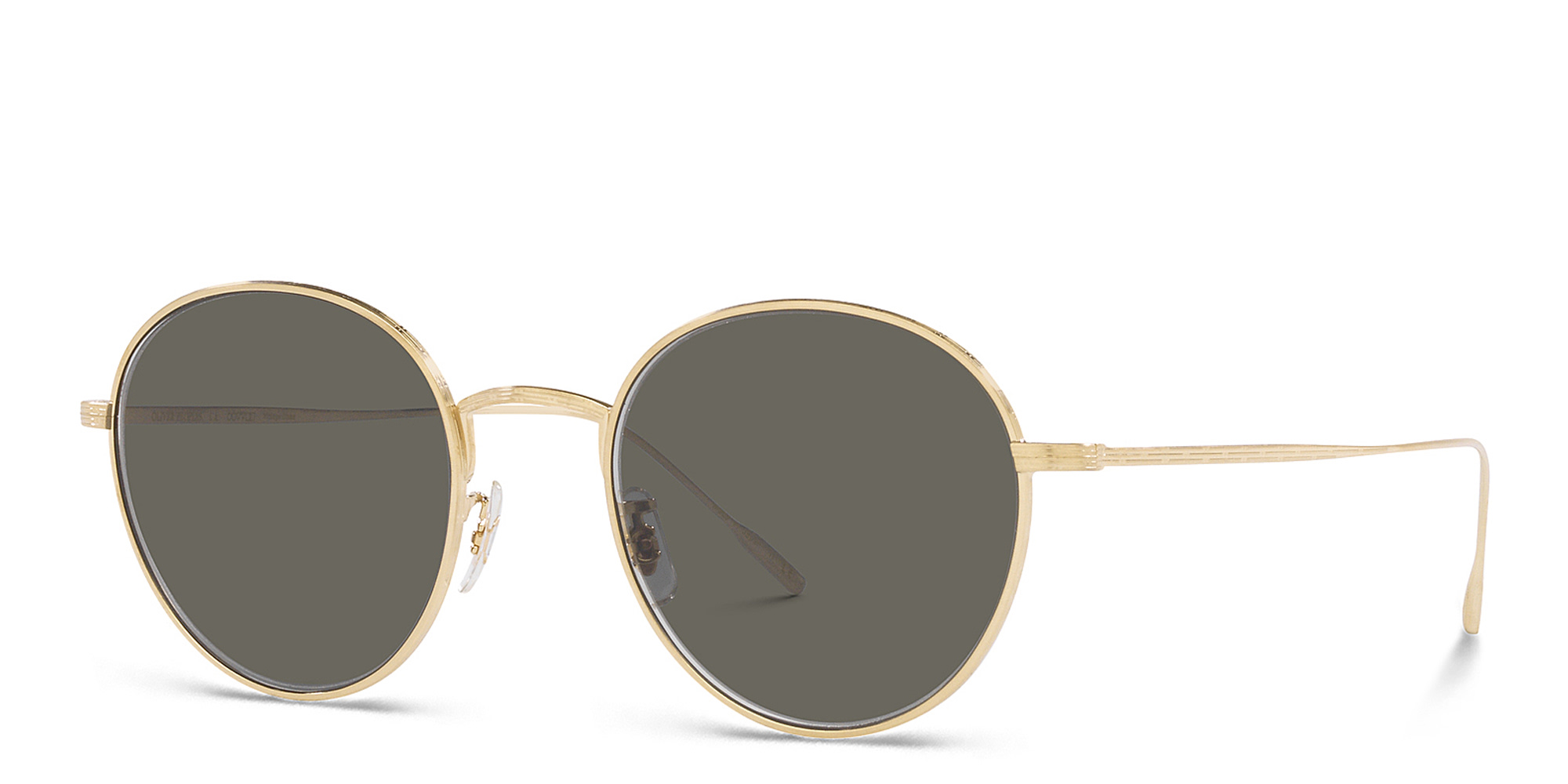 OLIVER PEOPLES Unisex Panthos Sunglasses in Brushed Gold – Product Photo 2