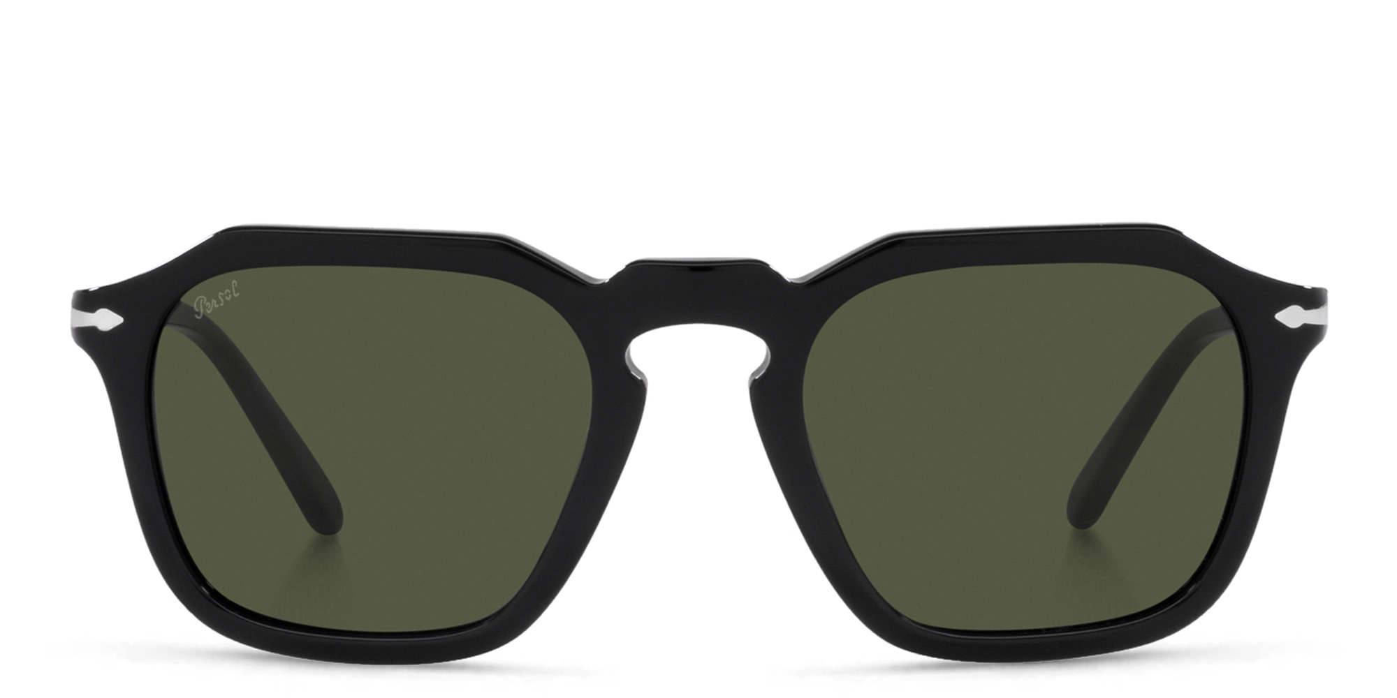 Shop PERSOL Unisex Square Sunglasses in Black online.