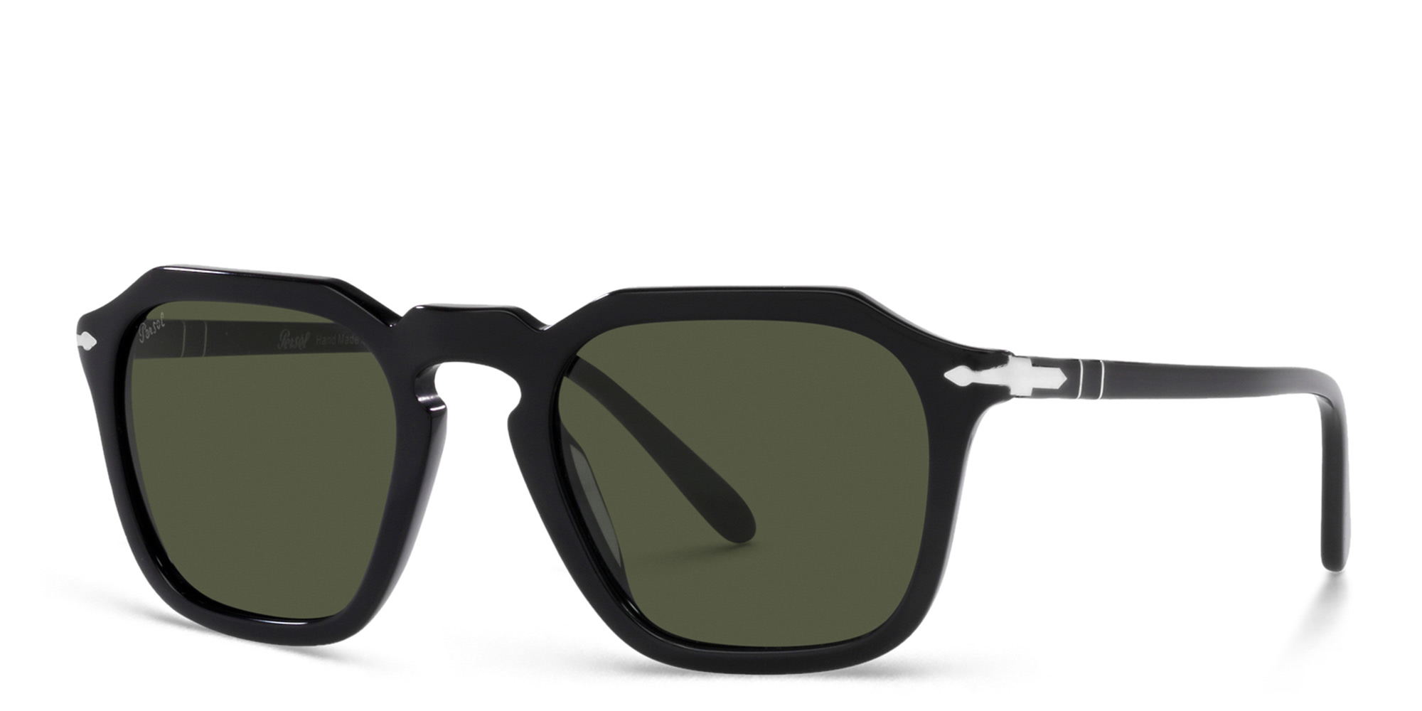 Shop PERSOL Unisex Square Sunglasses in Black online.