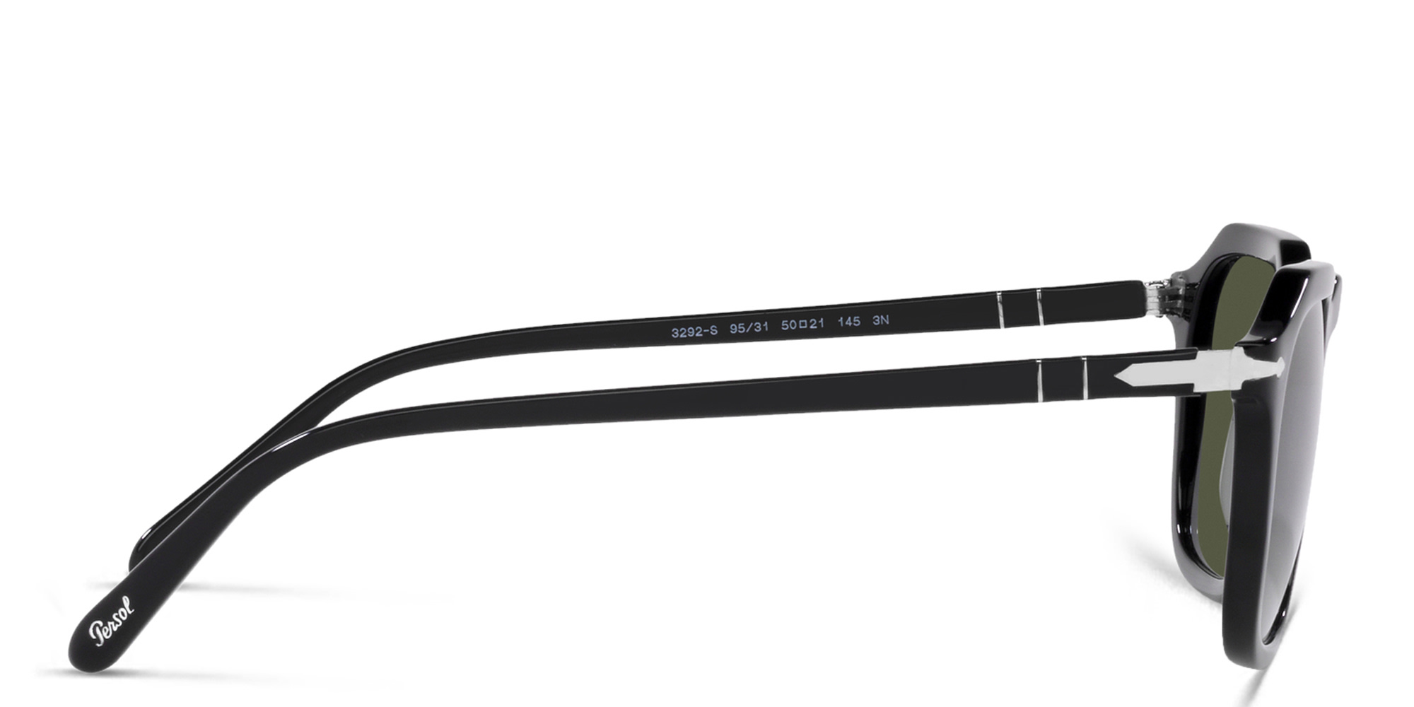 Shop PERSOL Unisex Square Sunglasses in Black online.