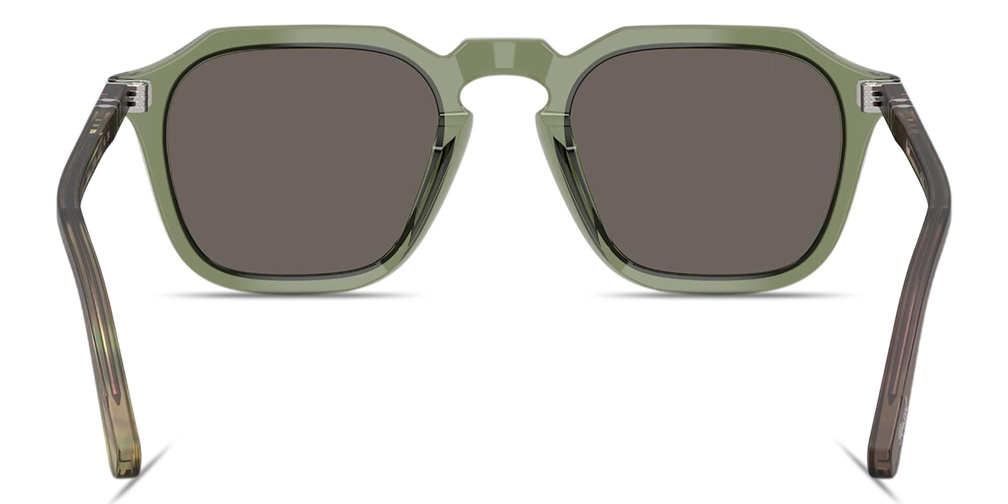 Shop PERSOL Arrow Unisex Square Sunglasses in Transparent Green online.