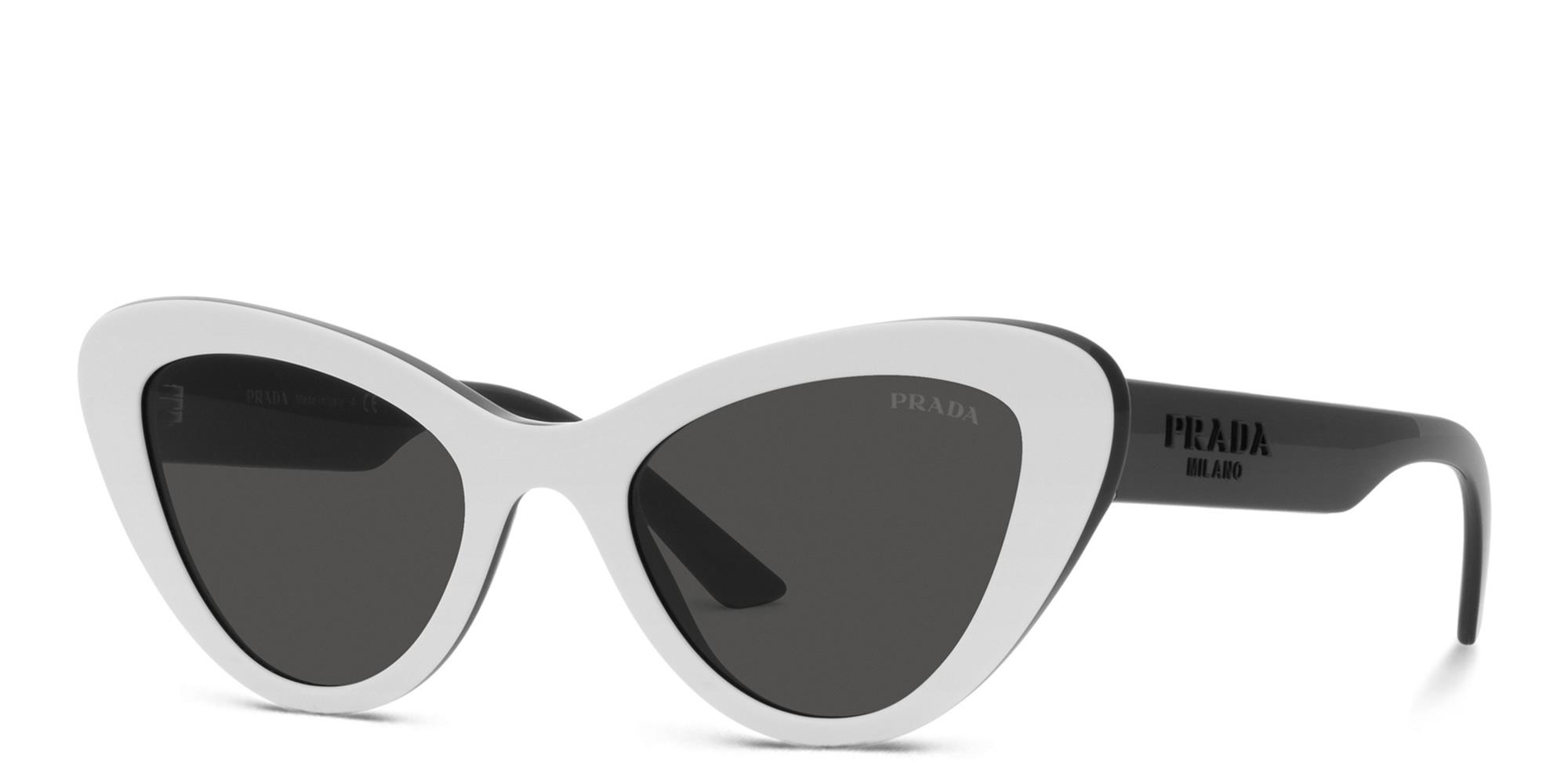 Shop PRADA Cat-Eye Sunglasses in White online.