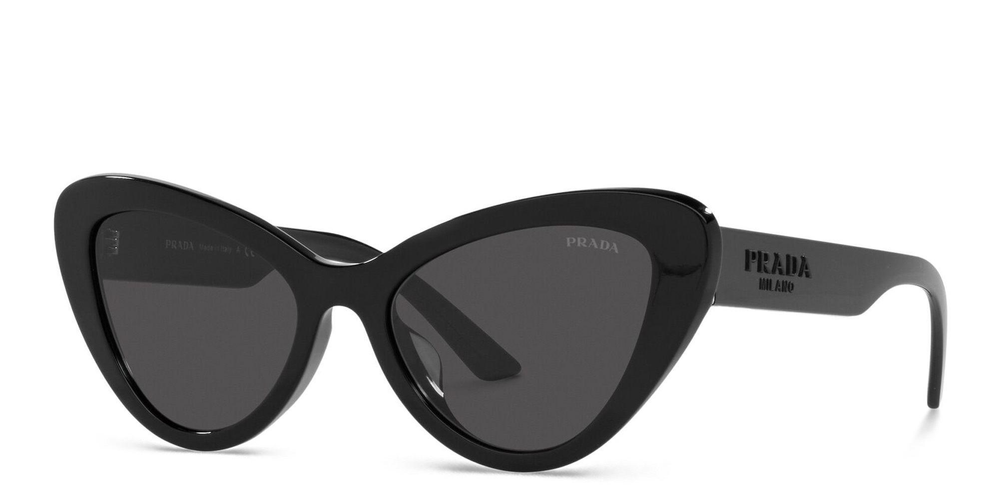 Shop PRADA Cat Eye Sunglasses in Black online.