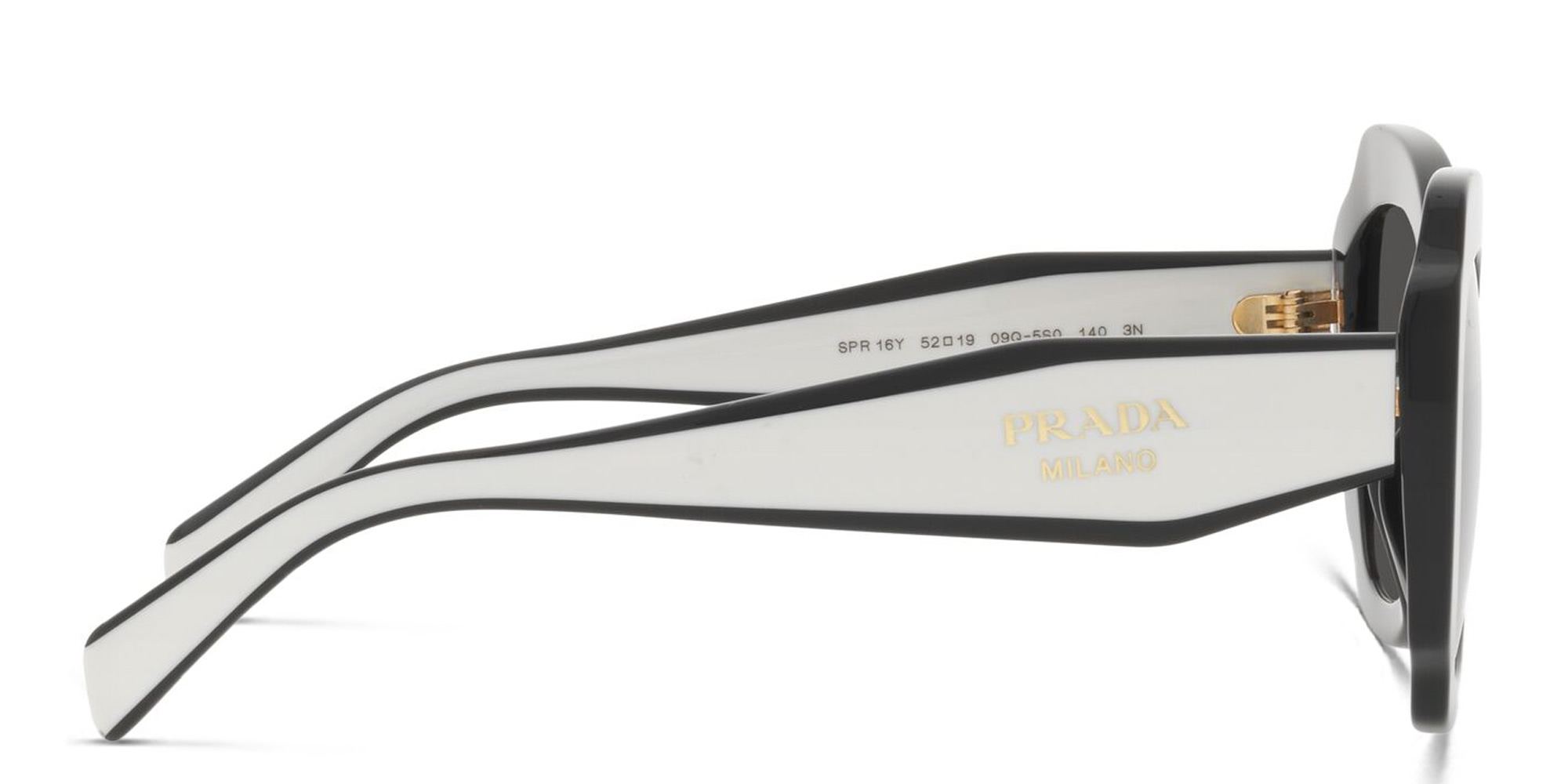 PRADA Irregular Sunglasses in Black & White – Product Photo 3