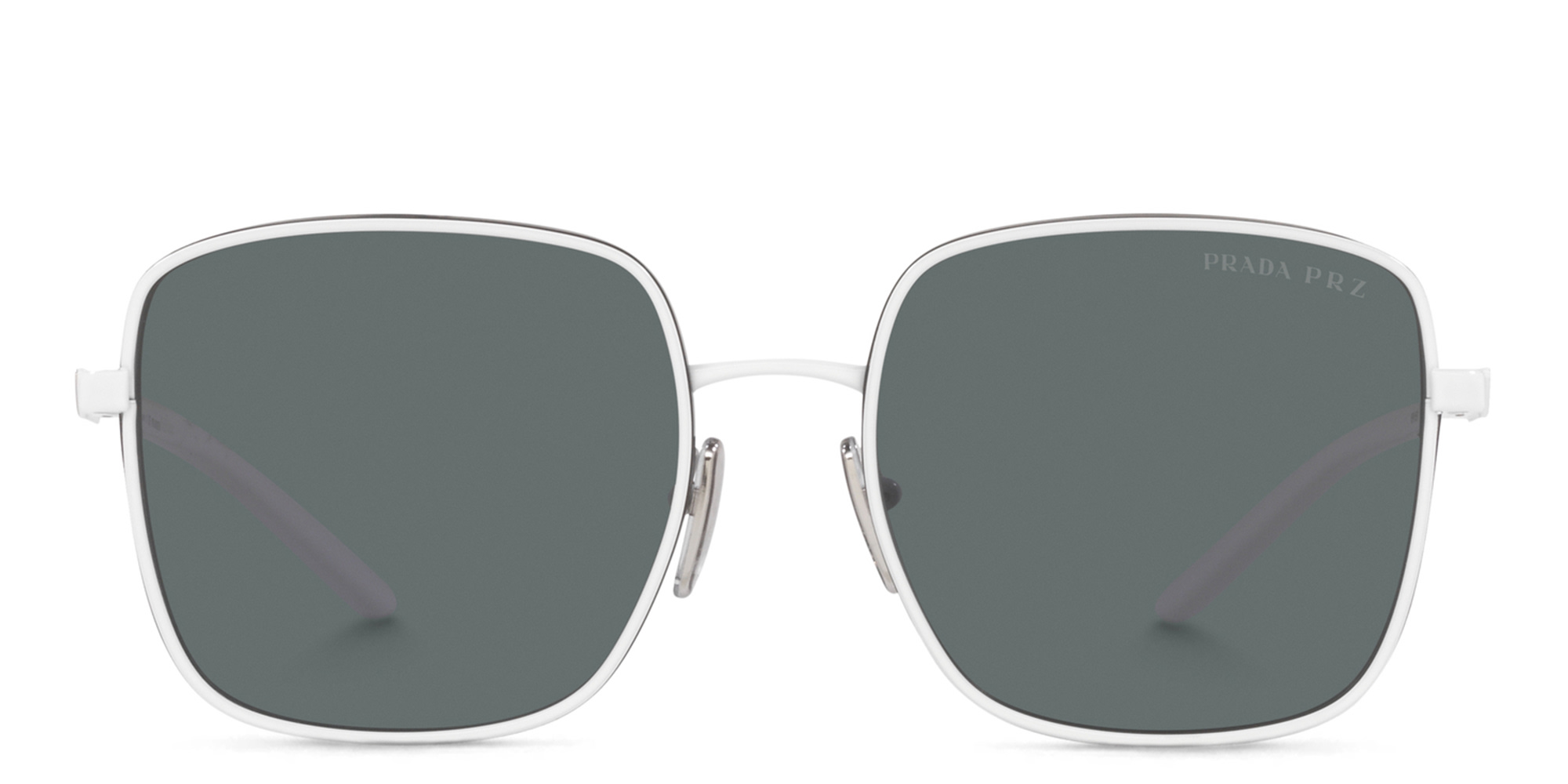 PRADA Oversized Square Sunglasses in White – Product Photo 1