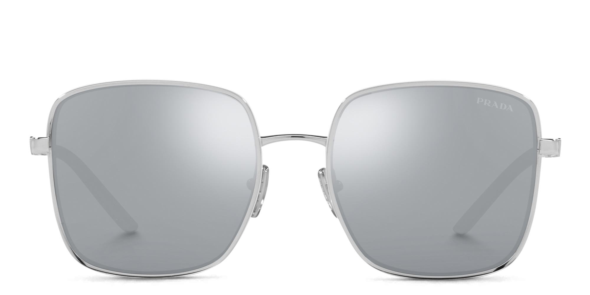 PRADA Oversized Square Sunglasses in Silver – Product Photo 1