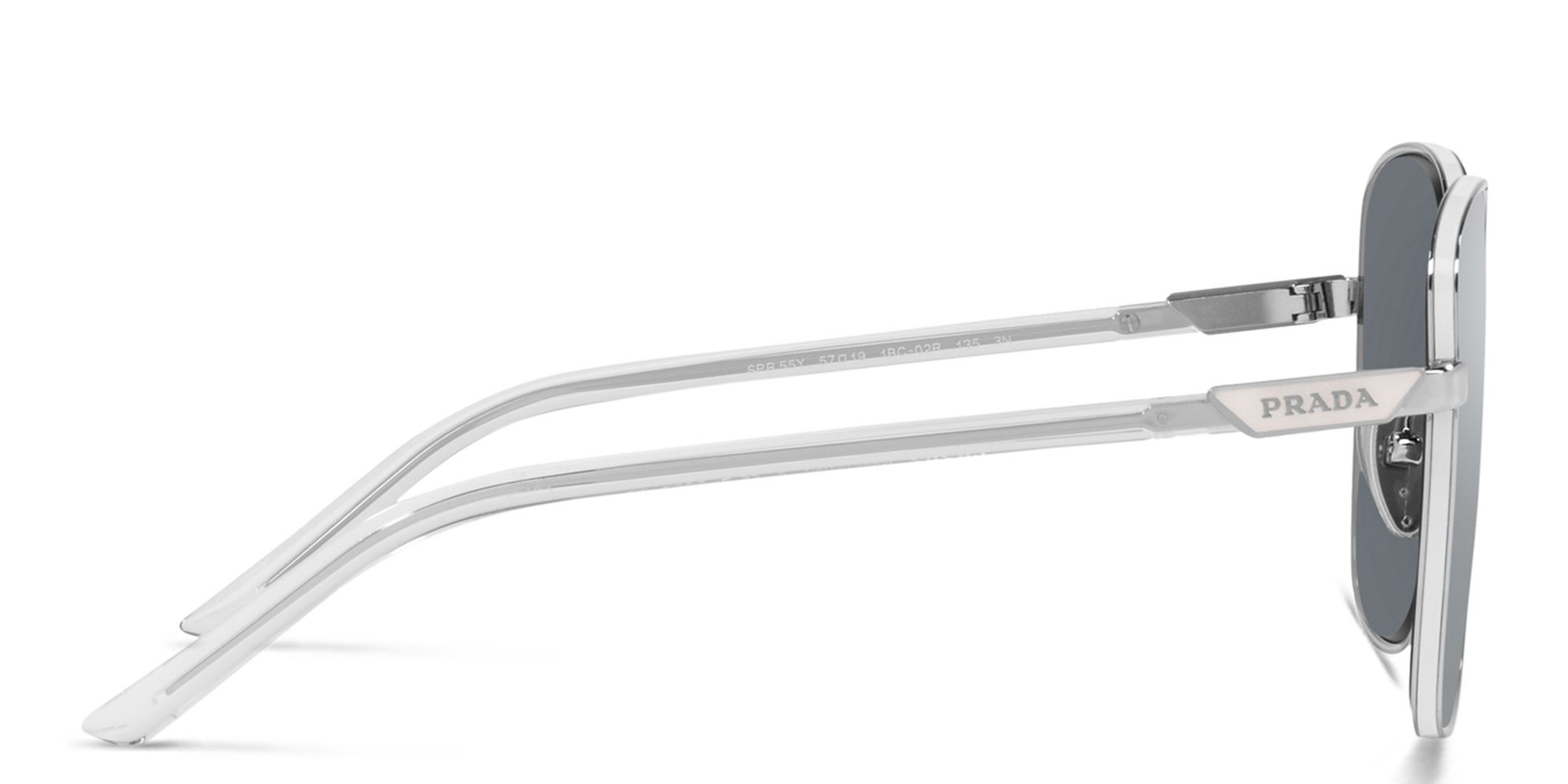 PRADA Oversized Square Sunglasses in Silver – Product Photo 3