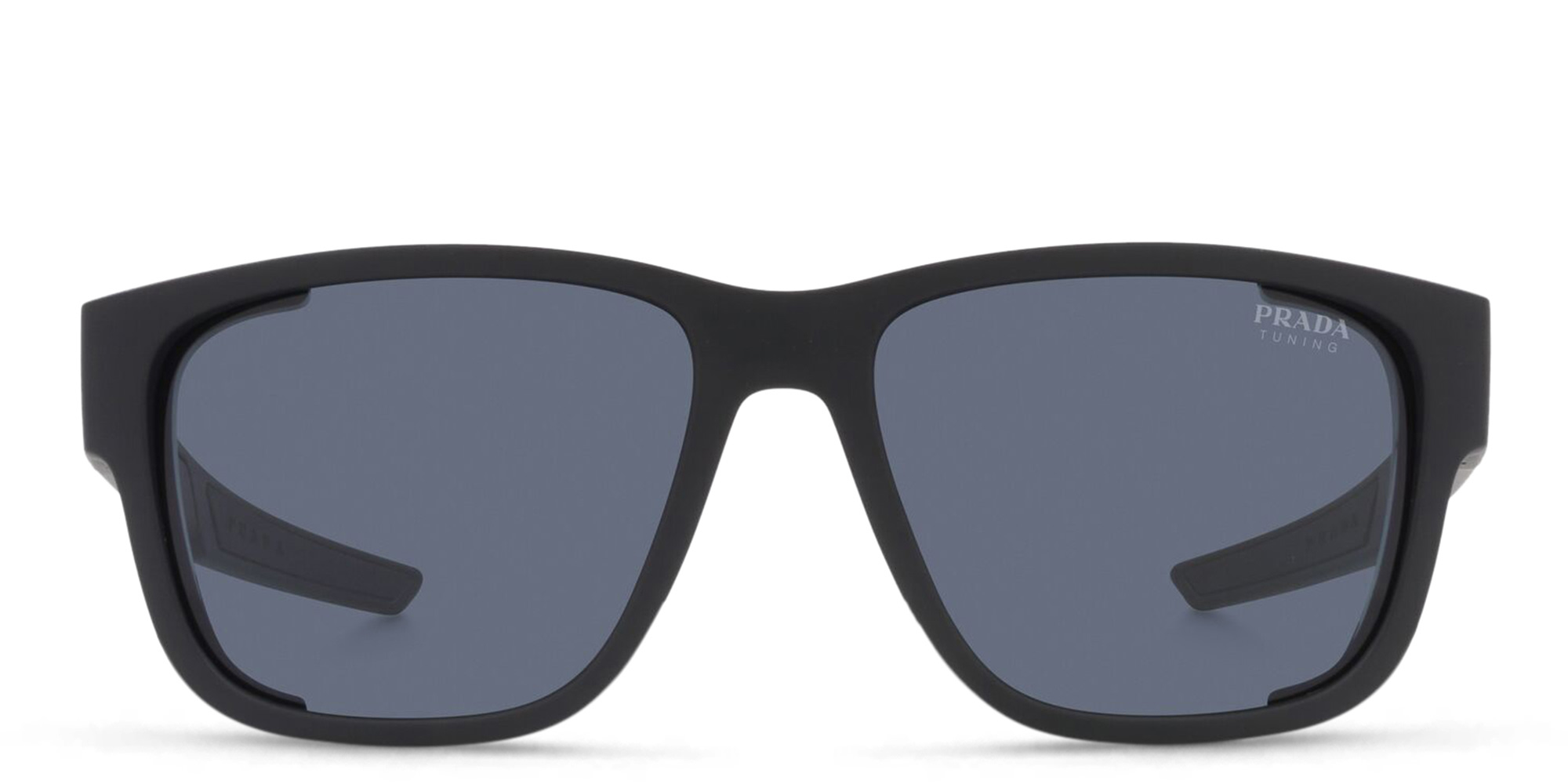 Shop Prada Linea Rossa Pillow Sunglasses in Black Rubber online.