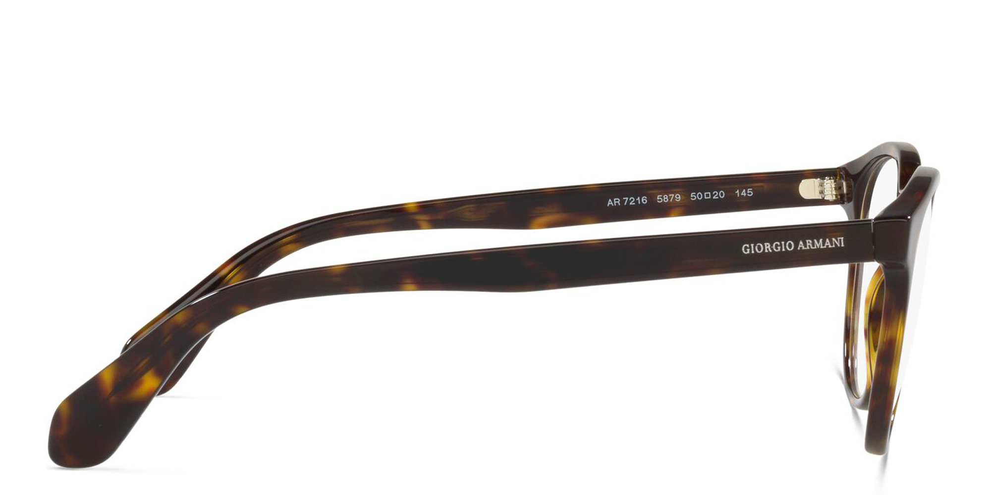 Shop GIORGIO ARMANI Round Eyeglasses in Shiny Havana online.