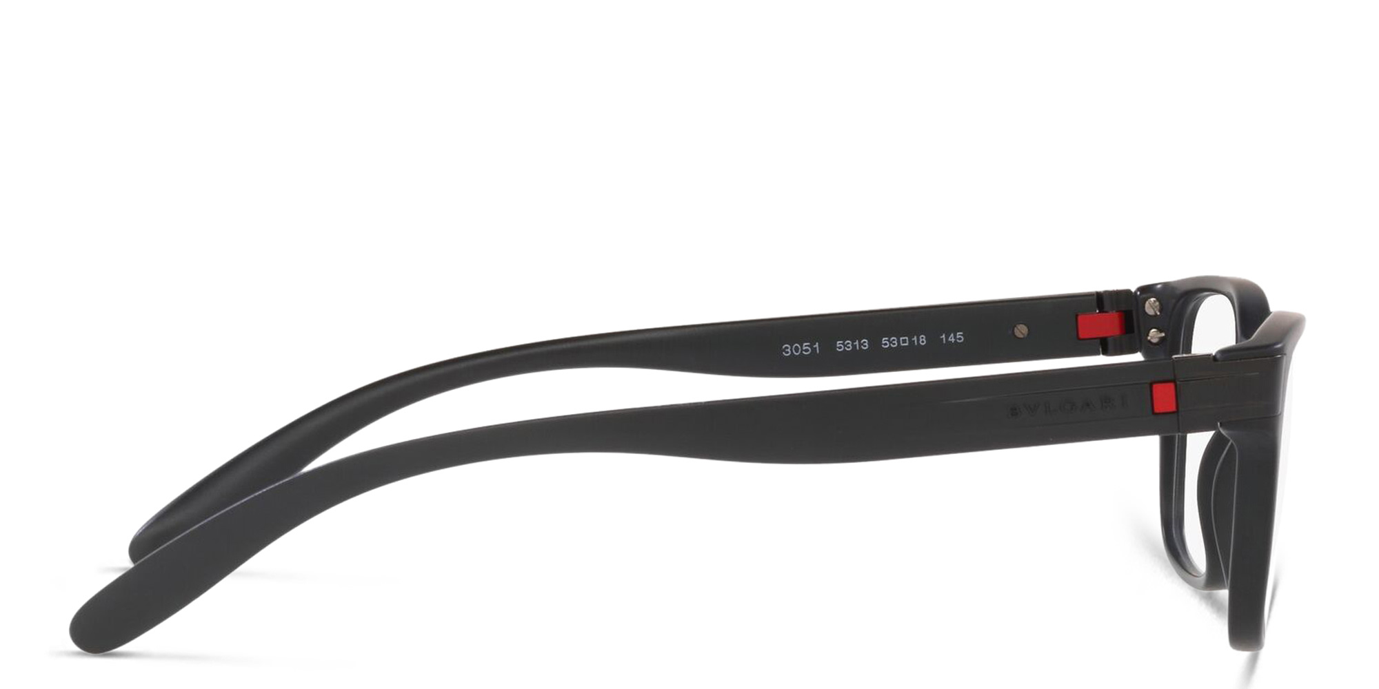 Shop BVLGARI Wide Rectangle Eyeglasses in Matte Black online.