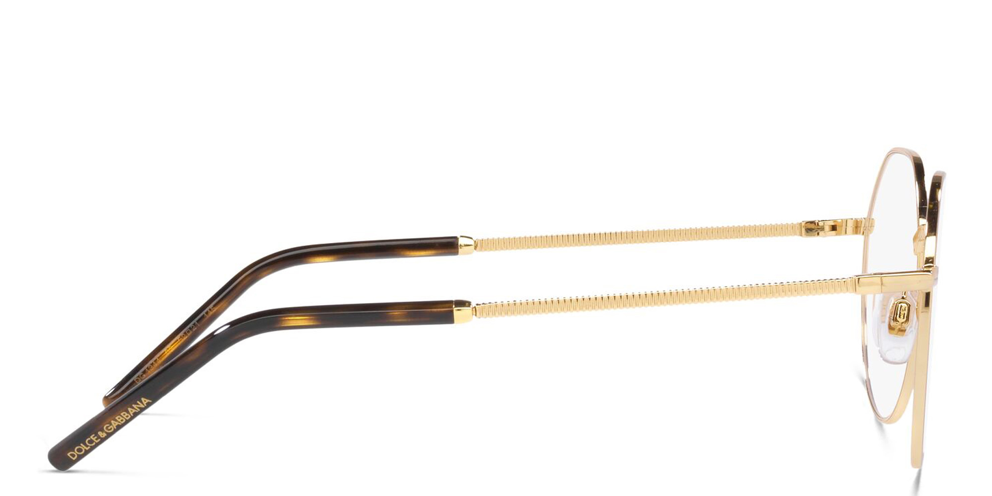 Shop Dolce & Gabbana Round Eyeglasses in Gold online.