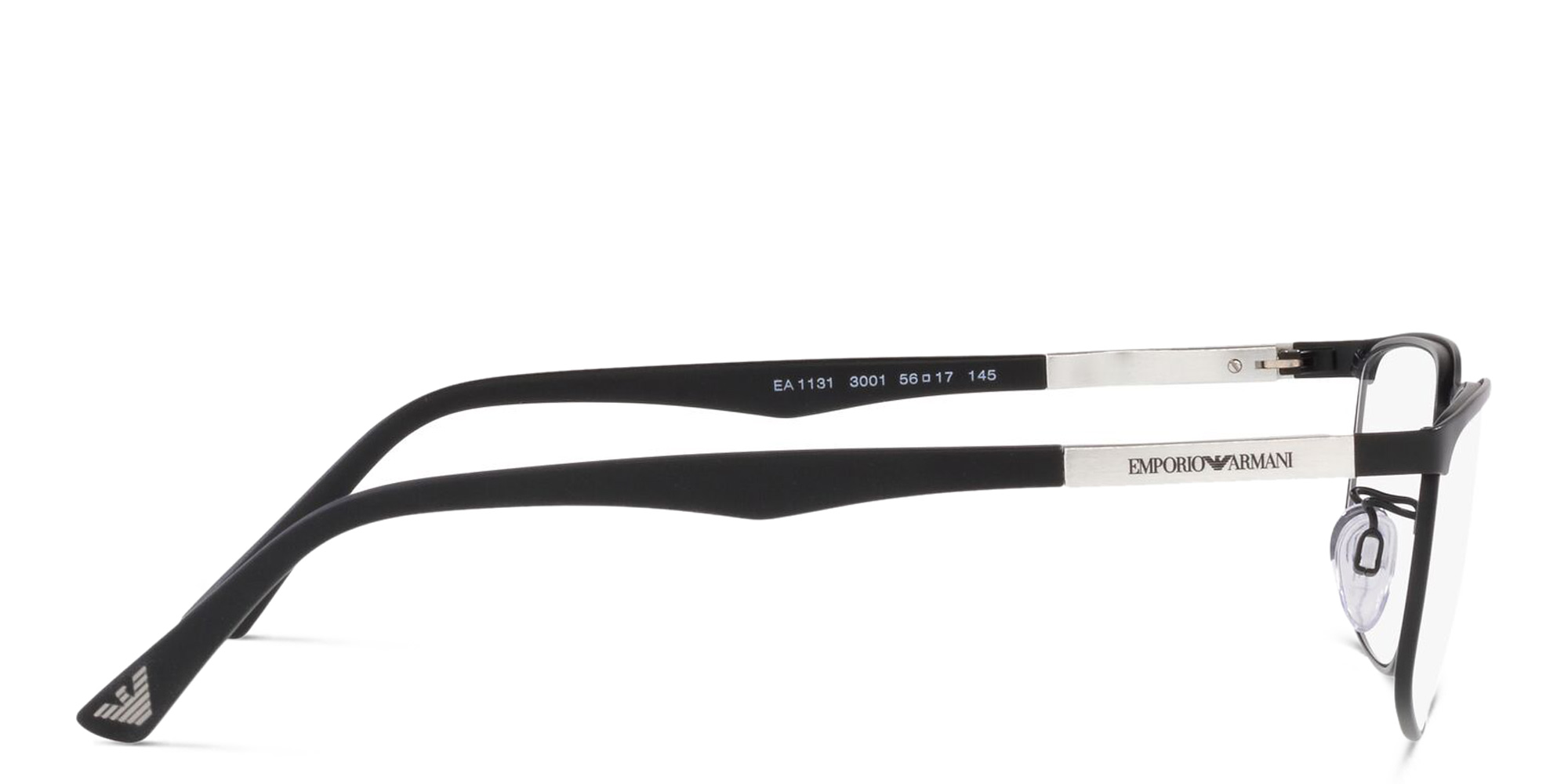 Shop Emporio Armani Pillow Eyeglasses in Matte Black online.