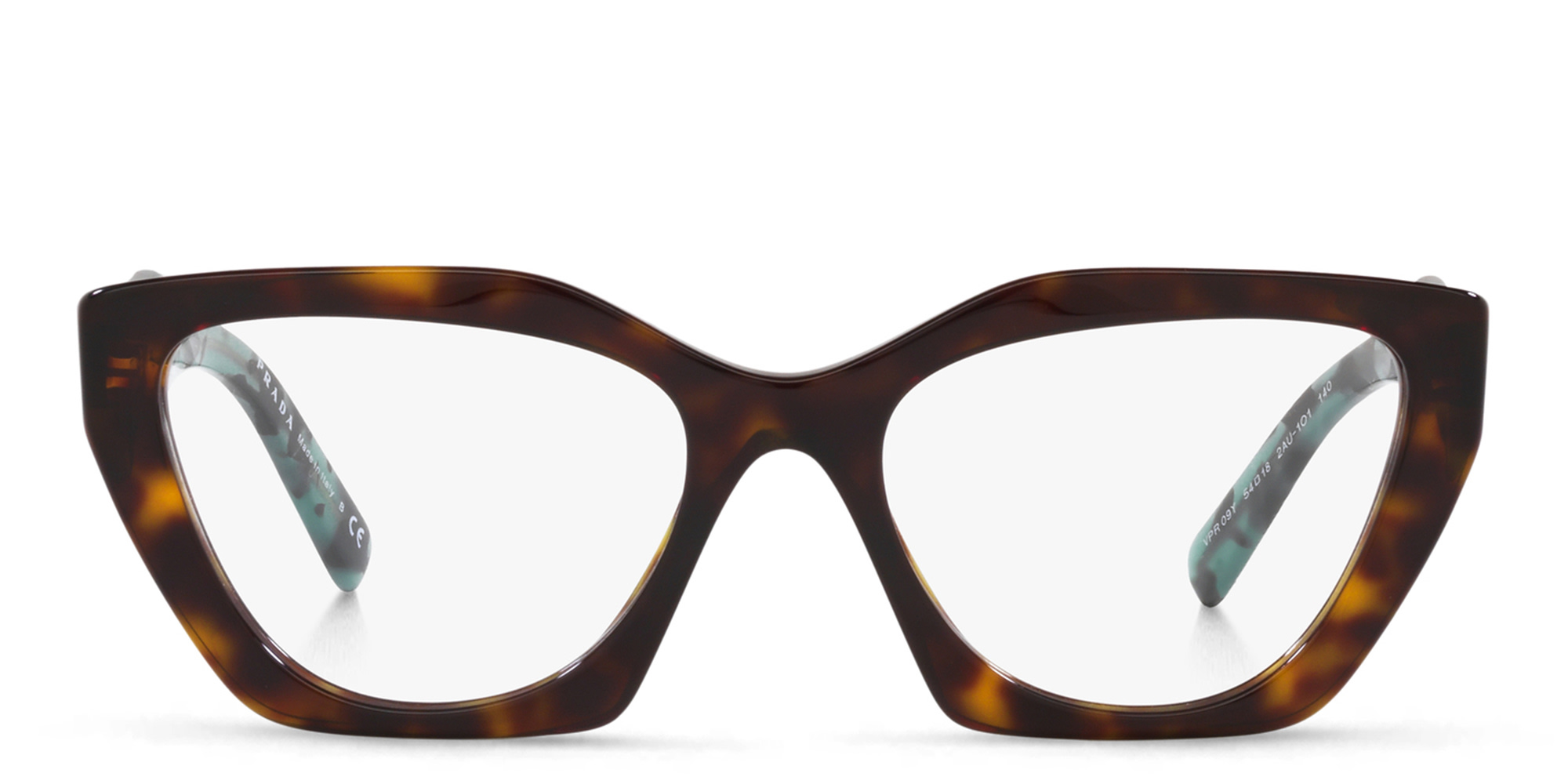 Shop PRADA Irregular Eyeglasses in Tortoise online.