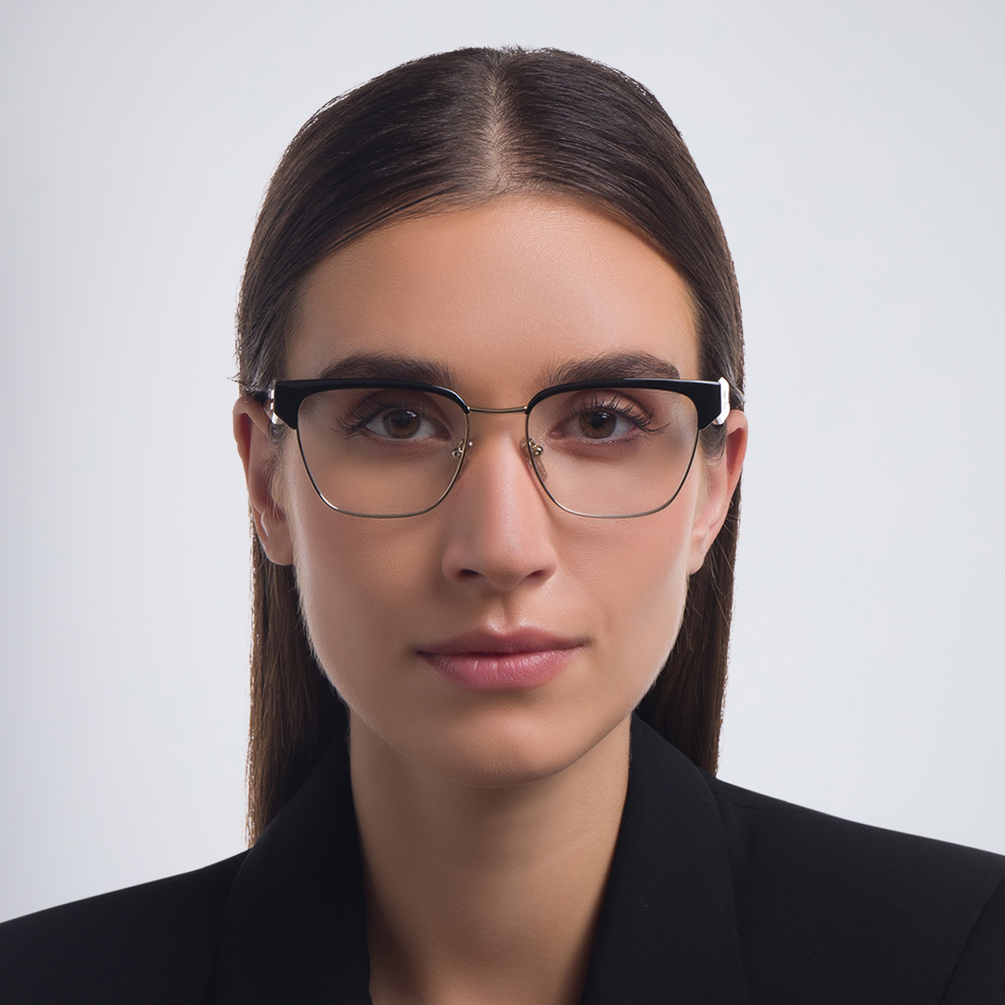 PRADA Irregular Eyeglasses in Black/Pale Gold – Product Photo 5