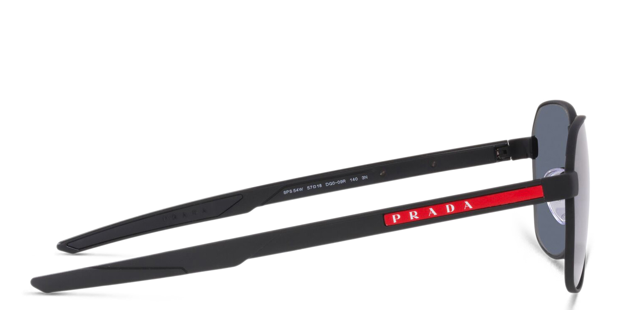 Shop Prada Linea Rossa Rectangle Sunglasses in Black online.