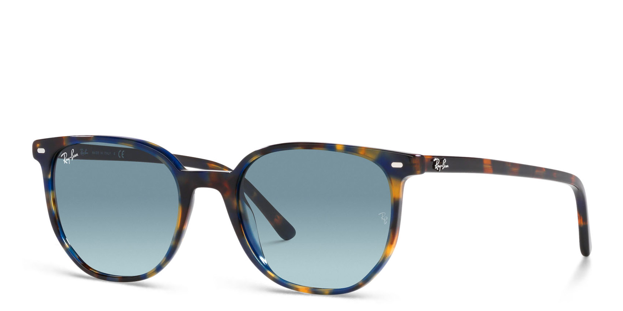 Shop Ray-Ban Elliot Unisex Square Sunglasses in Yellow & Blue Havana online.