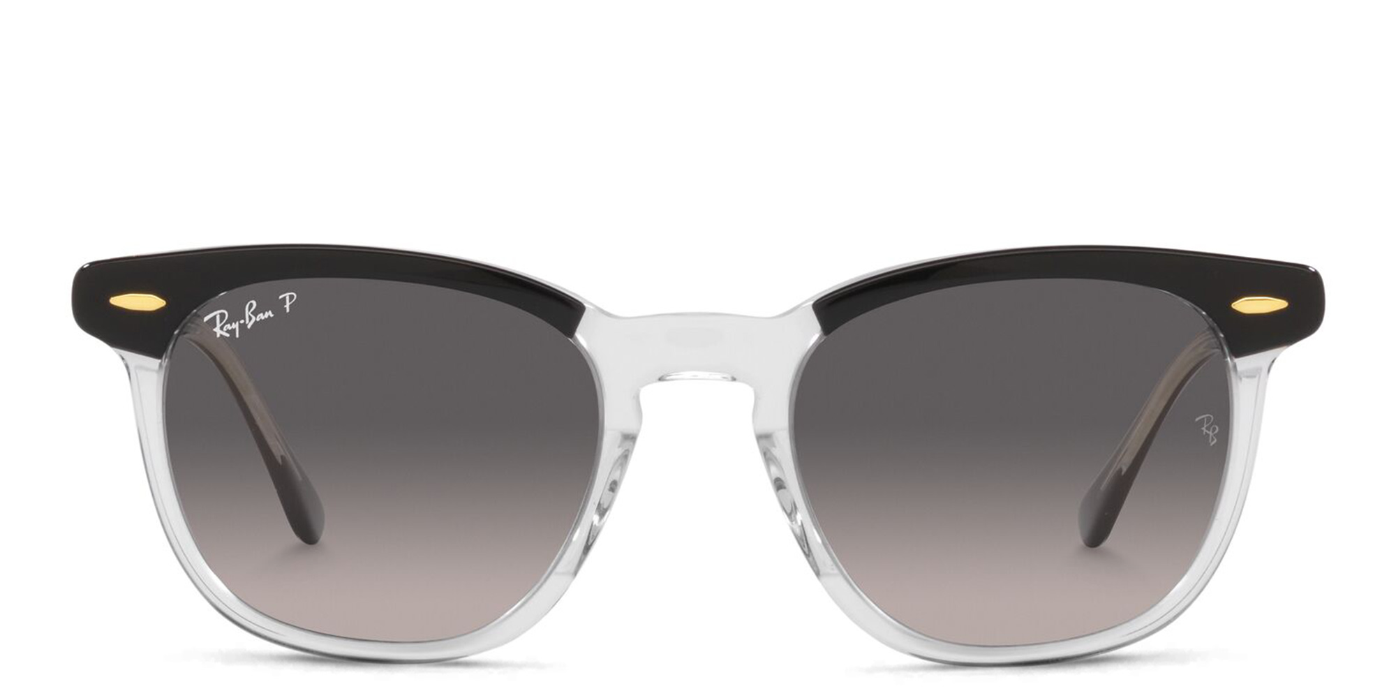 Shop Ray-Ban Hawkeye Unisex Square Sunglasses in Black On Transparent online.