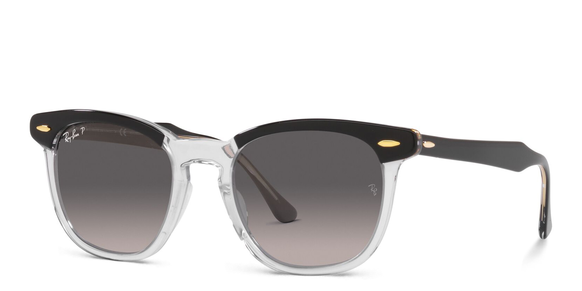 Shop Ray-Ban Hawkeye Unisex Square Sunglasses in Black On Transparent online.