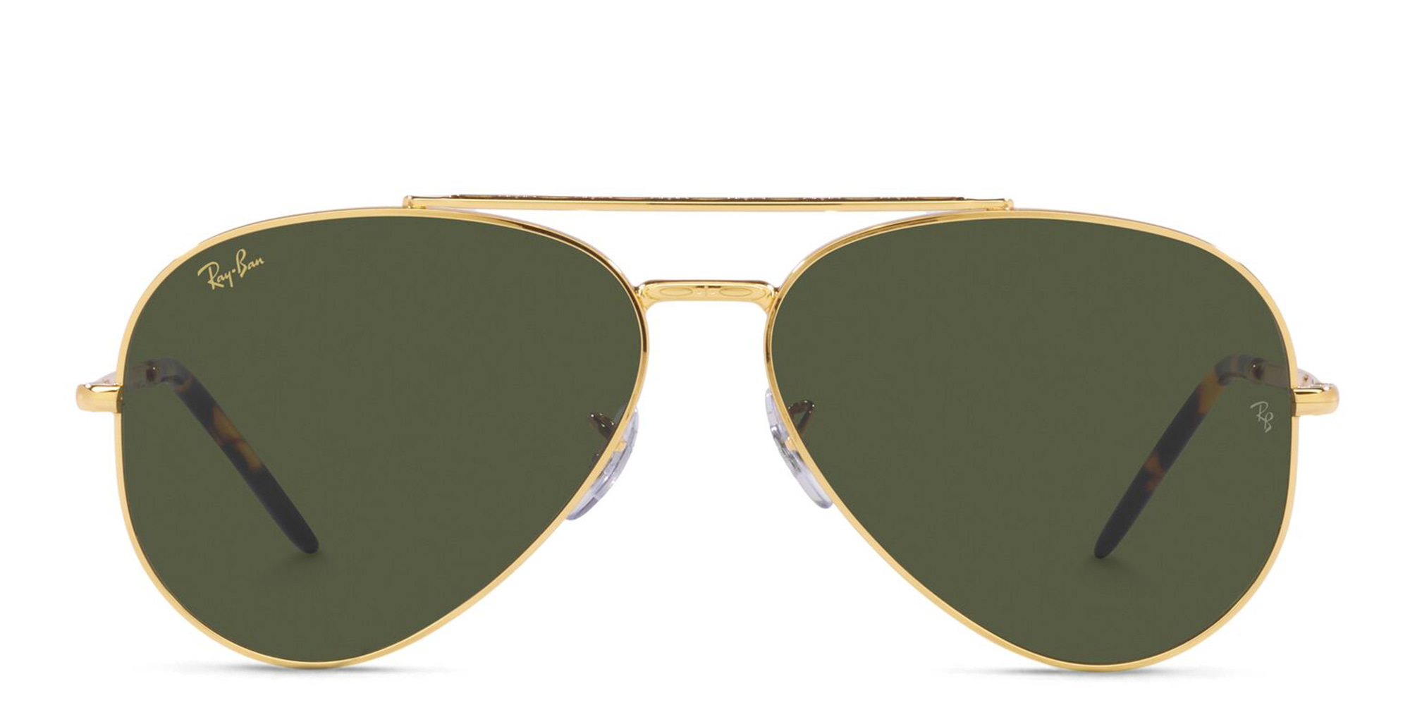 Shop Ray-Ban Unisex Wide Pilot Sunglasses in Gold online.
