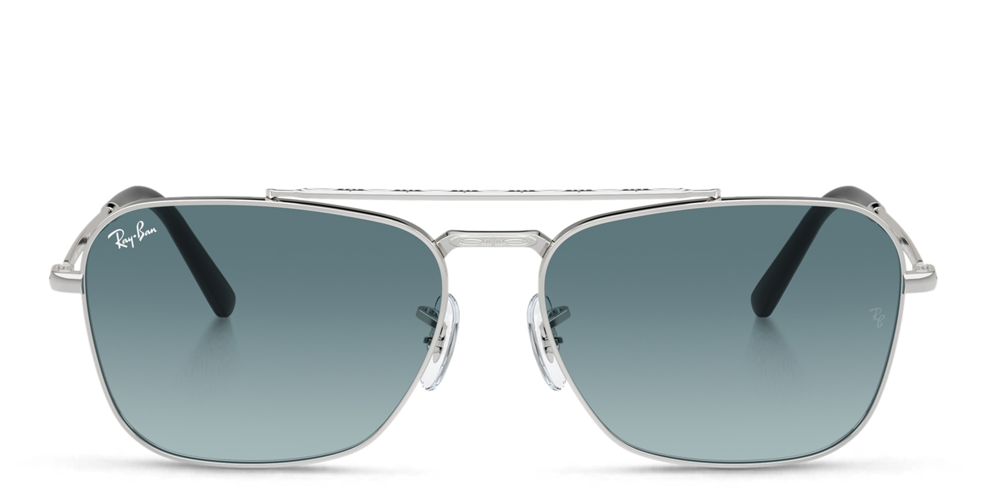 تسوق نظارات شمسية نيو كارافان بإطار مربّع للجنسين راي بان بلون فضي أونلاين.