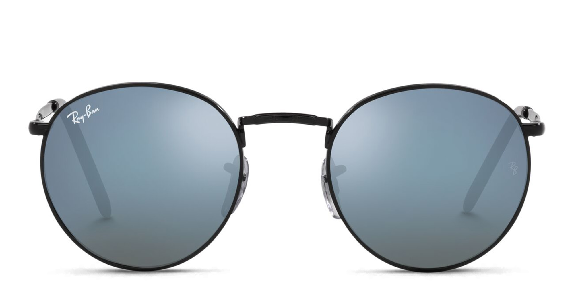 Shop Ray-Ban New Round Unisex Panthos Sunglasses in Black online.