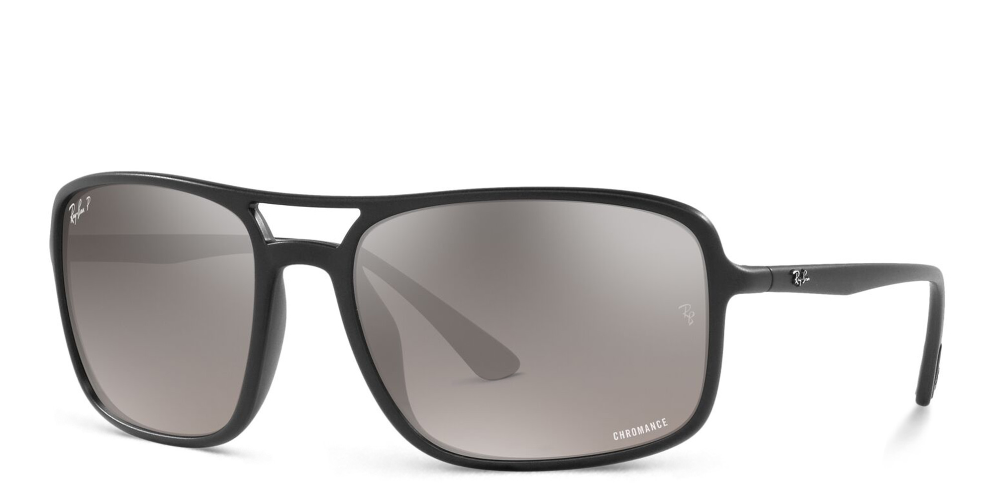Shop Ray-Ban Unisex Rectangle Sunglasses in Black online.