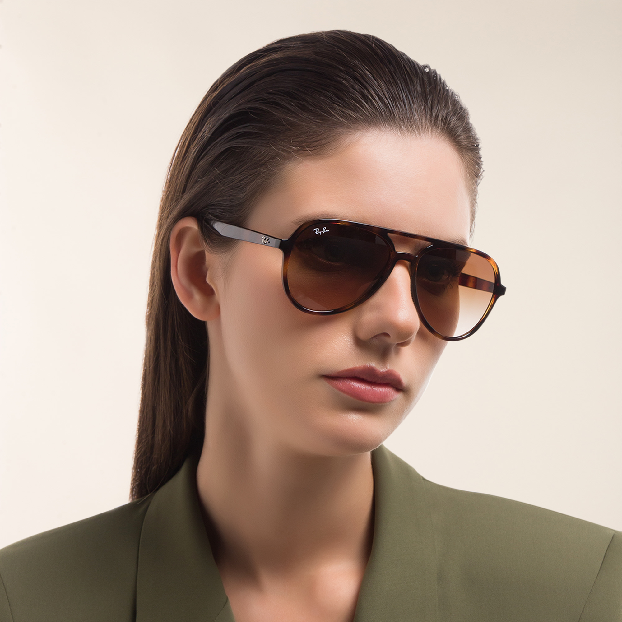 Ray-Ban Unisex Pilot Sunglasses in Havana – Product Photo 6