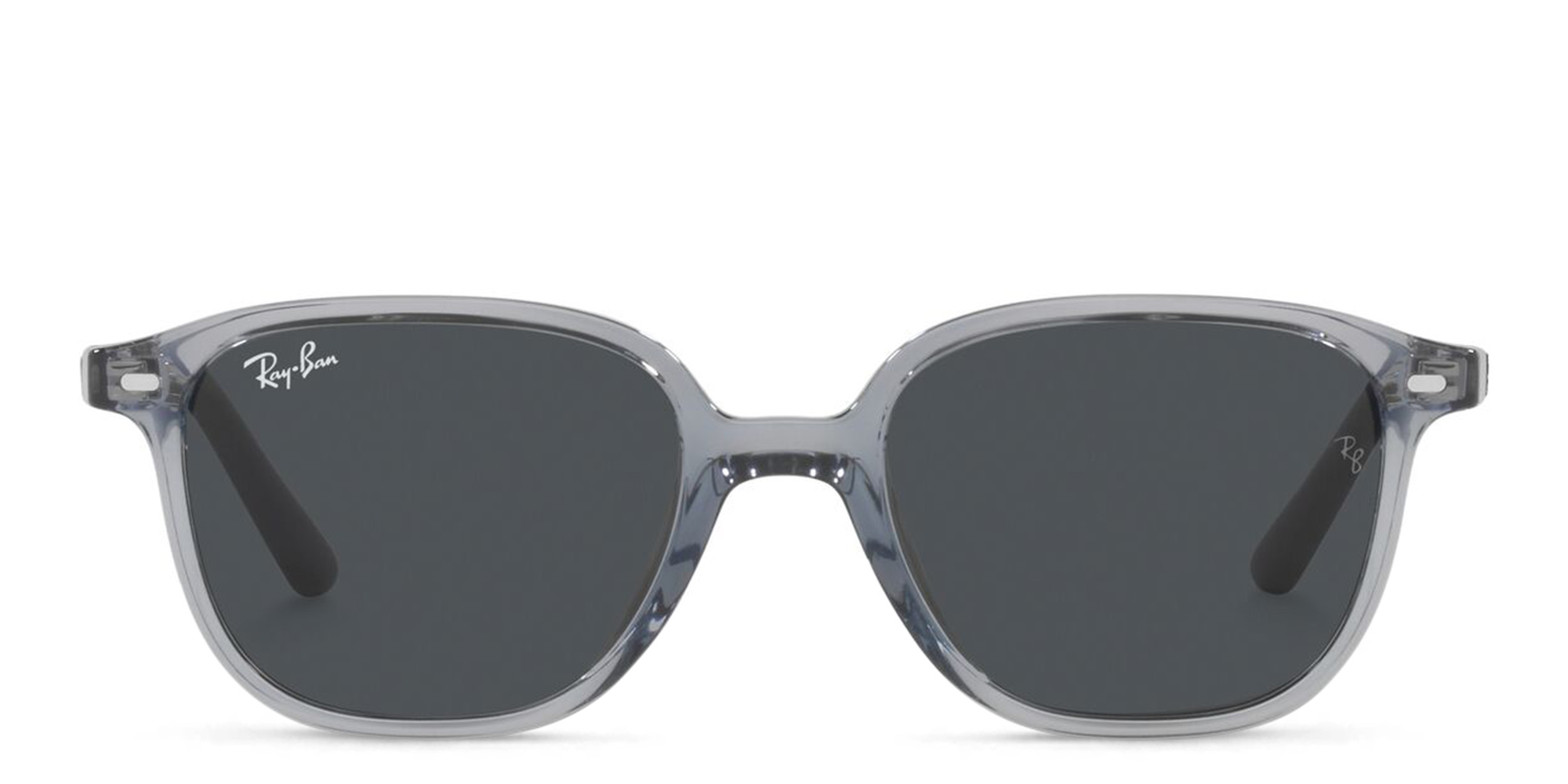 Shop Ray-Ban Junior Leonard Kids Square Sunglasses in Transparent Blue online.