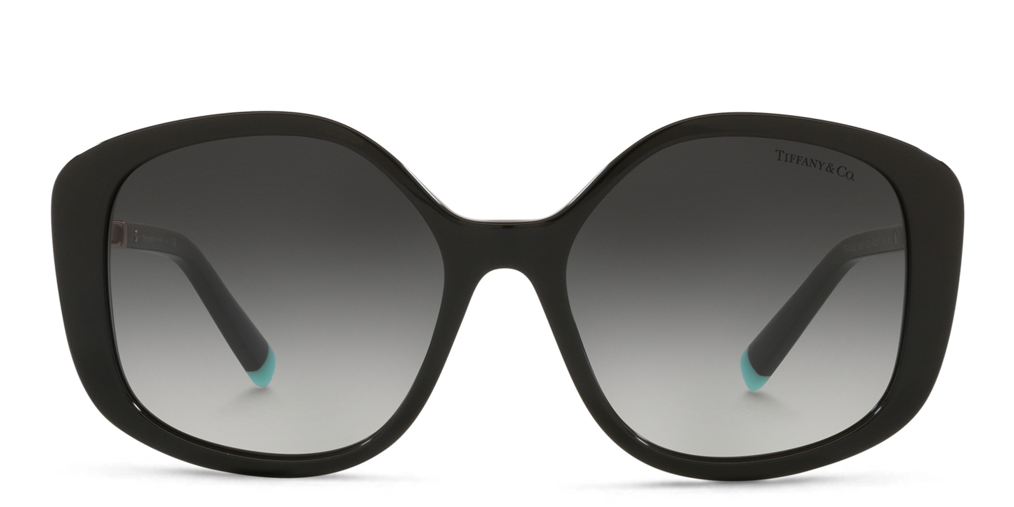 Shop TIFFANY Oversized Irregular Sunglasses in Black online.
