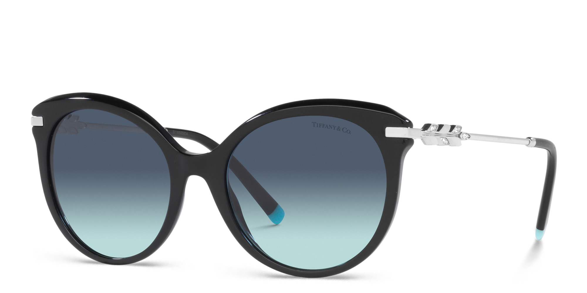 Shop TIFFANY Cat-Eye Sunglasses in Black online.