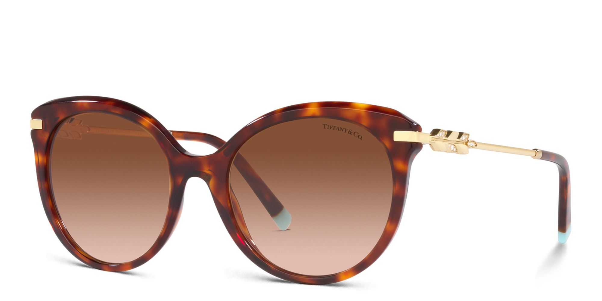 Shop TIFFANY Cat-Eye Sunglasses in Havana online.