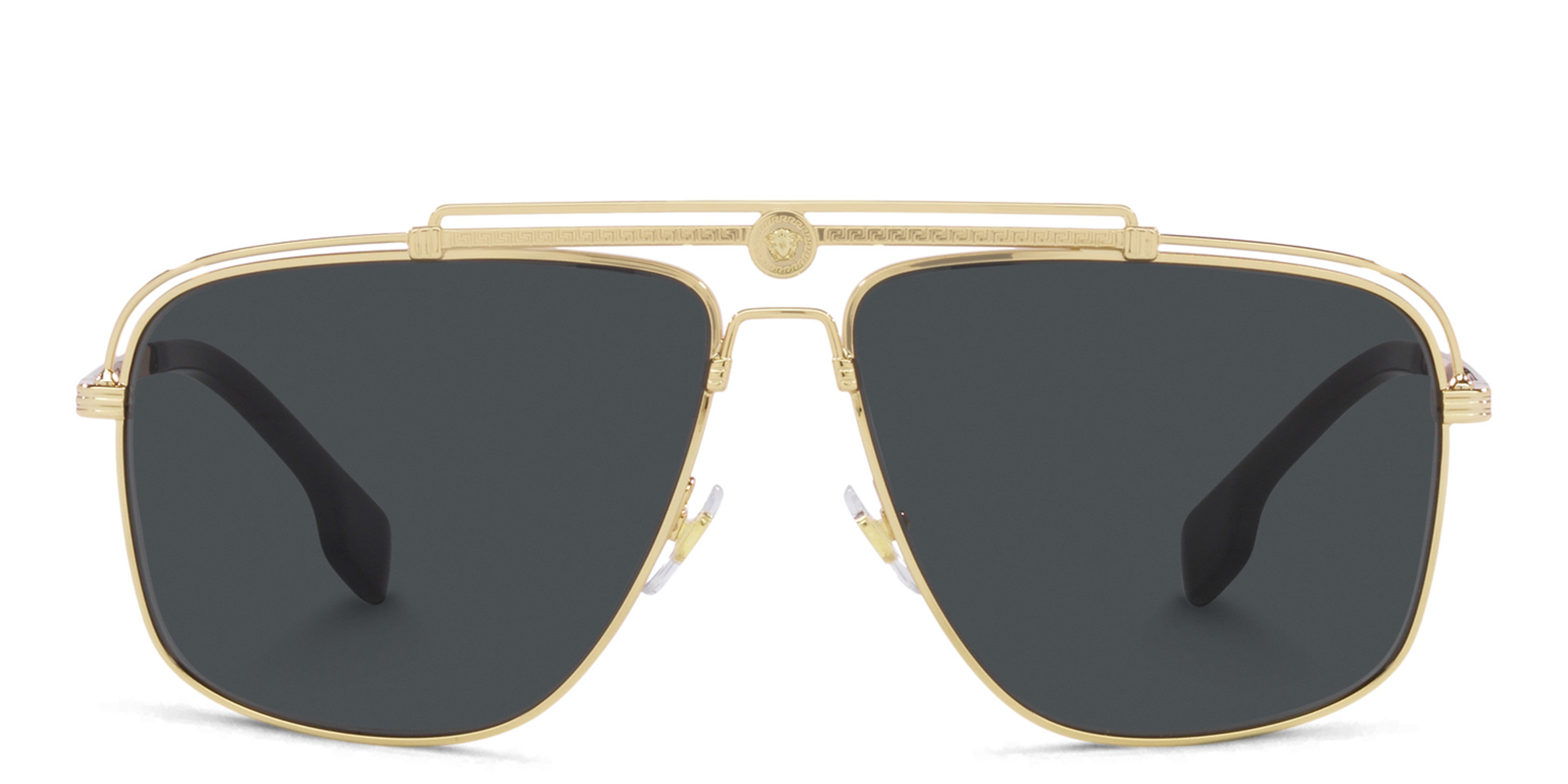 VERSACE Greca-detailed Aviator Sunglasses in Gold – Product Photo 1
