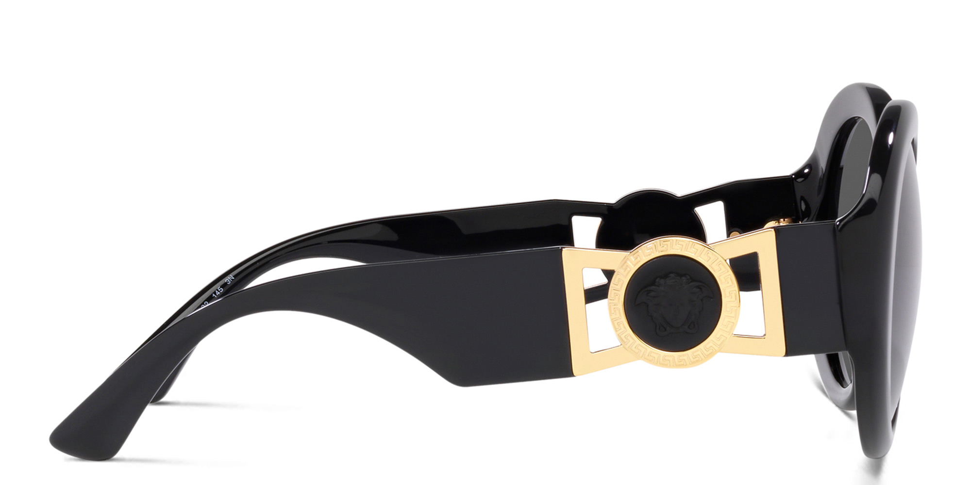 VERSACE Round Sunglasses in Black – Product Photo 3