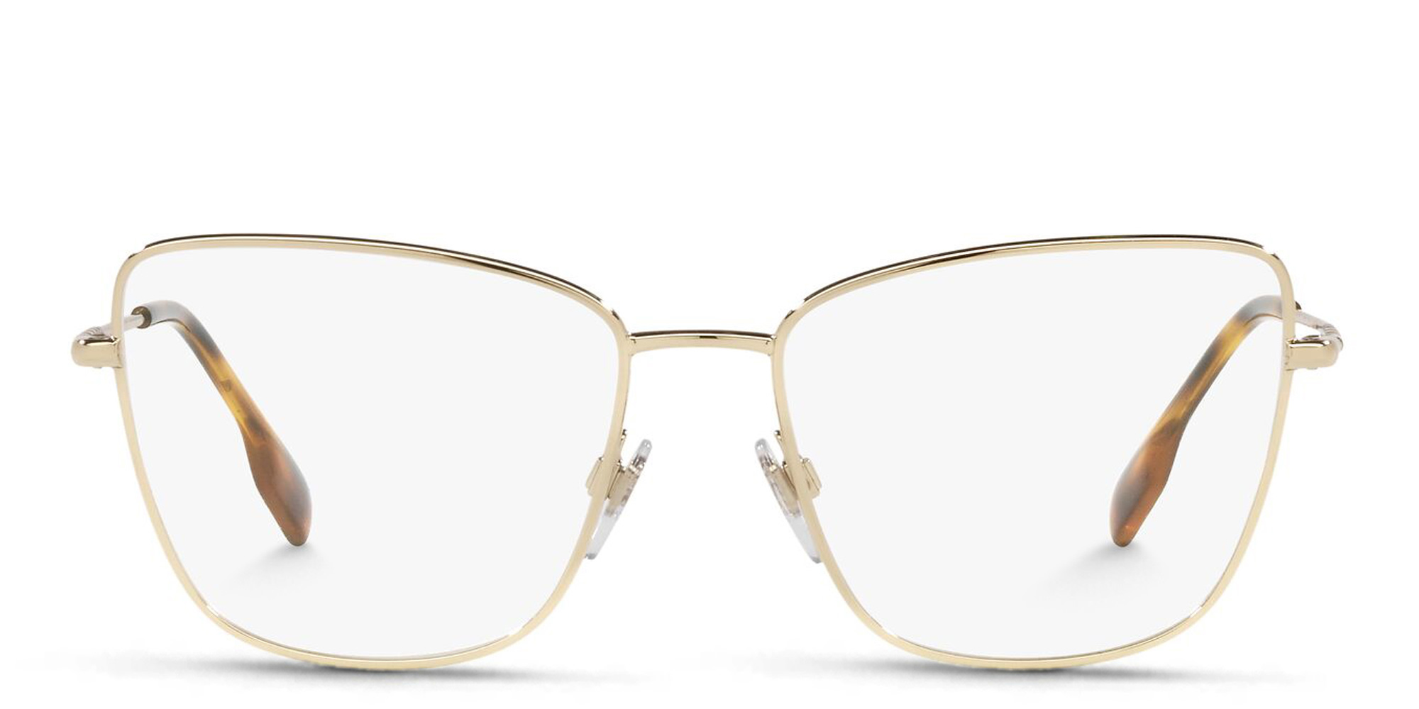 BURBERRY Wide Cat Eye Eyeglasses in Light Gold – Product Photo 1
