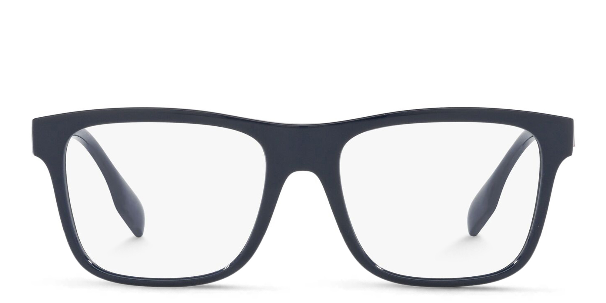 Shop BURBERRY Wide Square Eyeglasses in Blue online.