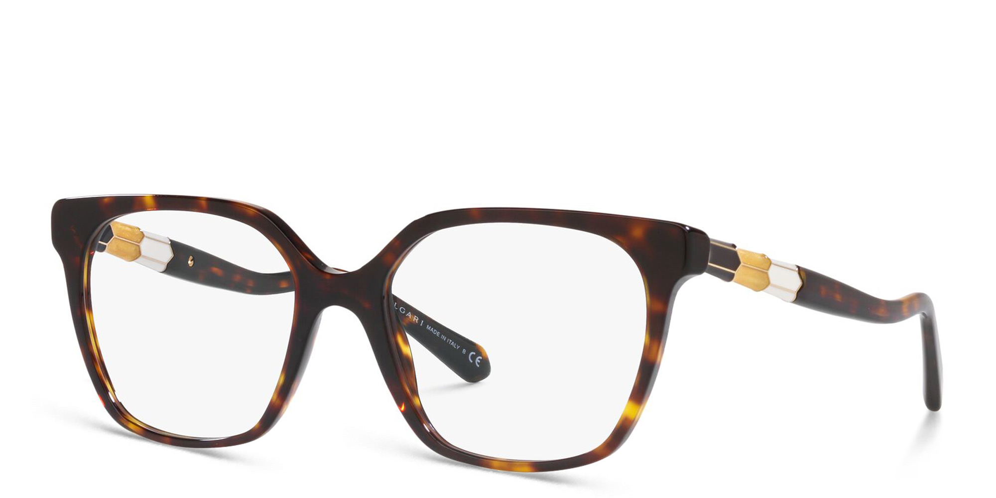 Shop BVLGARI Round Eyeglasses in Havana online.