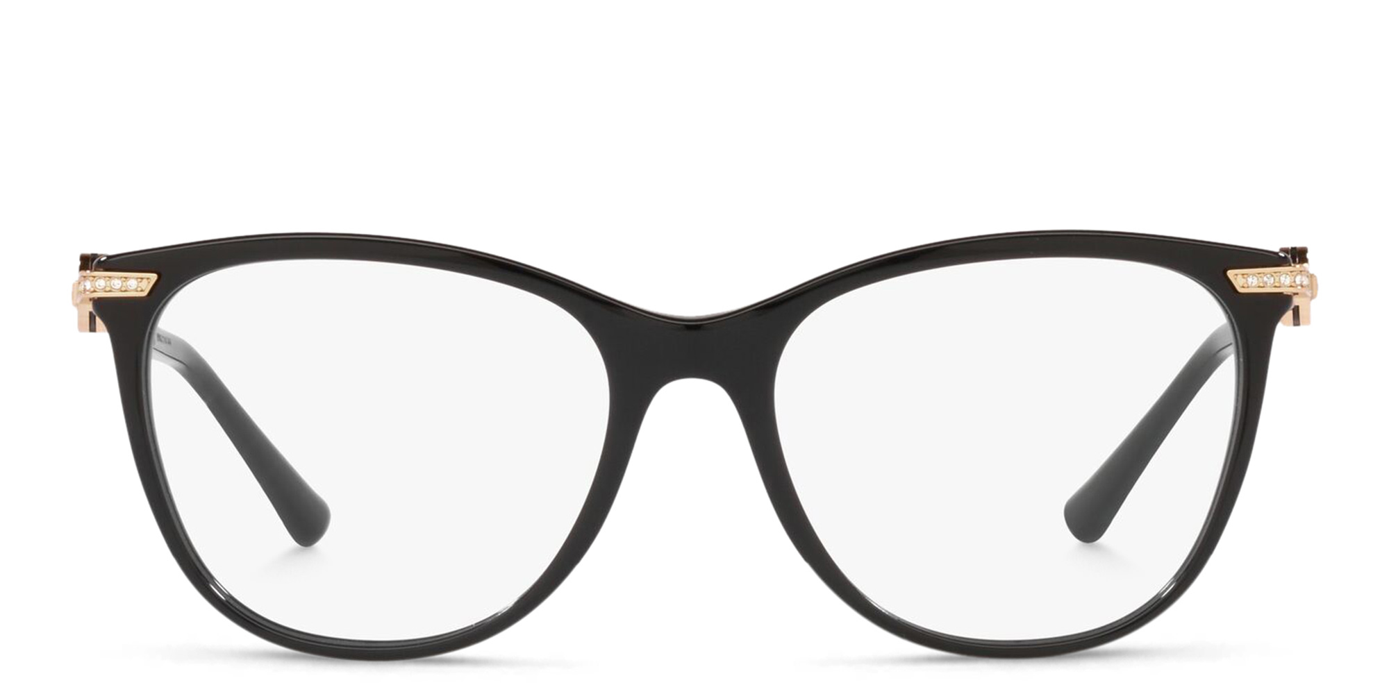 Shop BVLGARI Cat Eye Eyeglasses in Black online.