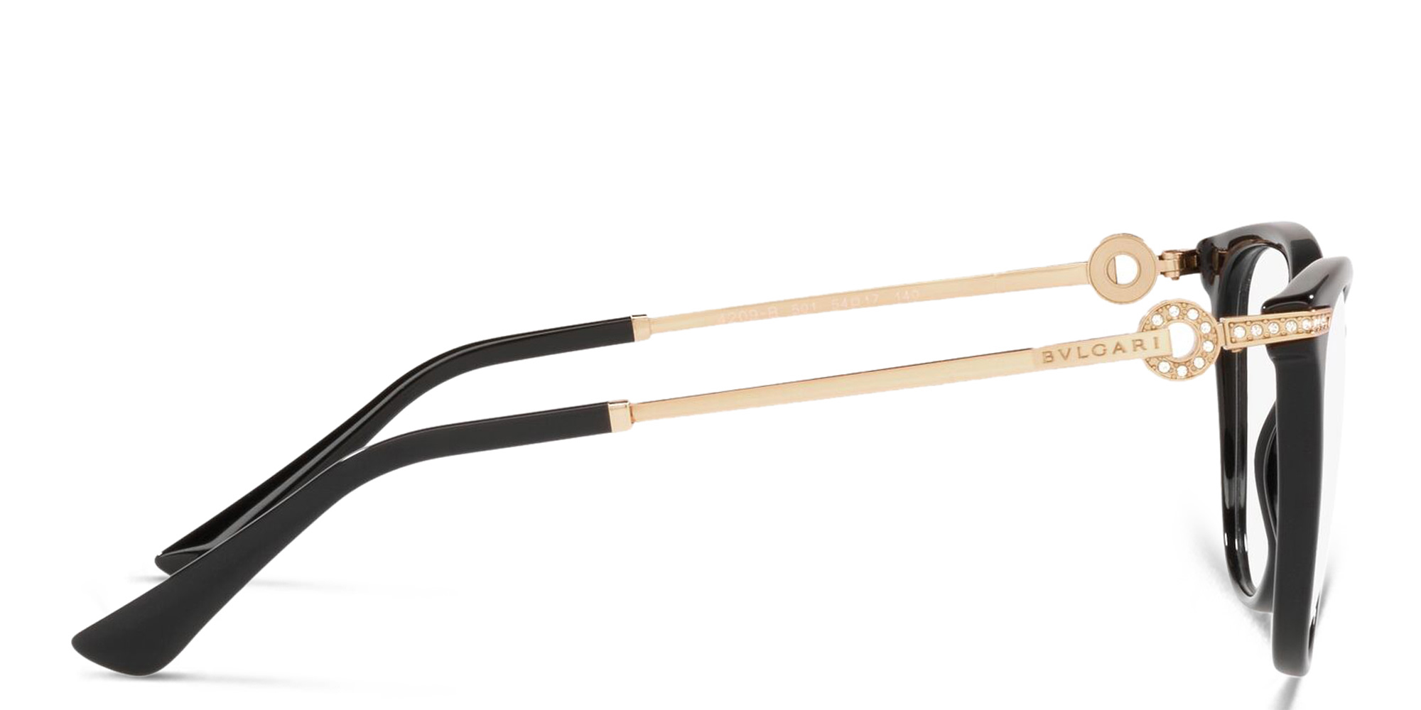 Shop BVLGARI Cat Eye Eyeglasses in Black online.