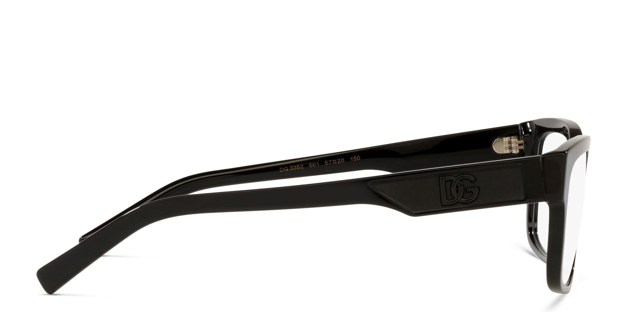 Shop Dolce & Gabbana Wide Rectangle Eyeglasses in Black online.