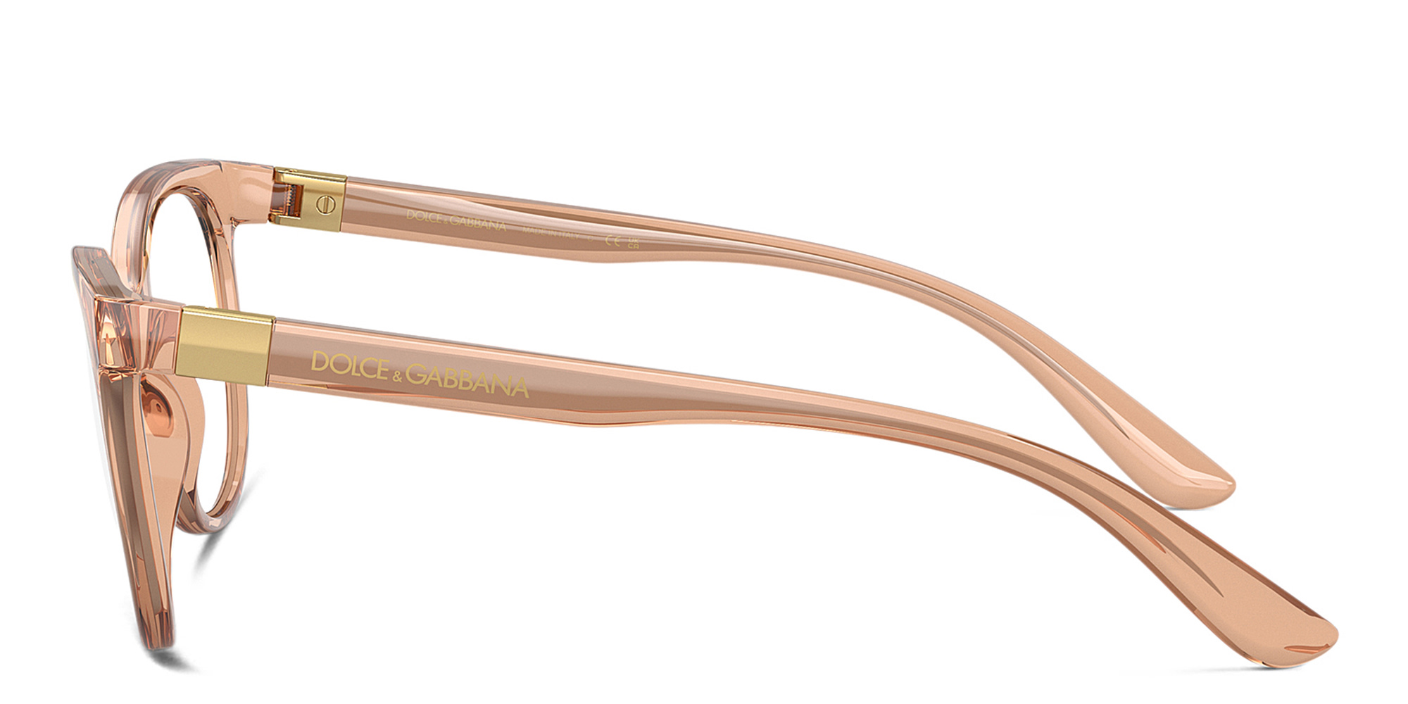 Dolce & Gabbana Cat-Eye Eyeglasses in Transparent Beige – Product Photo 3